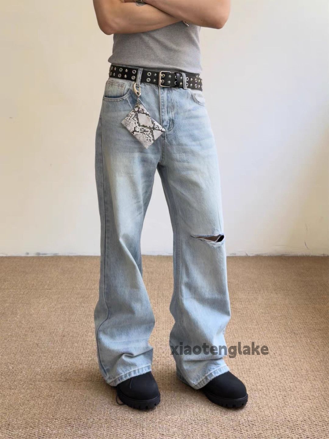 Jean Xz Balenciaga rickowens style flared ripped faded jeans Size US 28 / EU 44 - 1 Thumbnail
