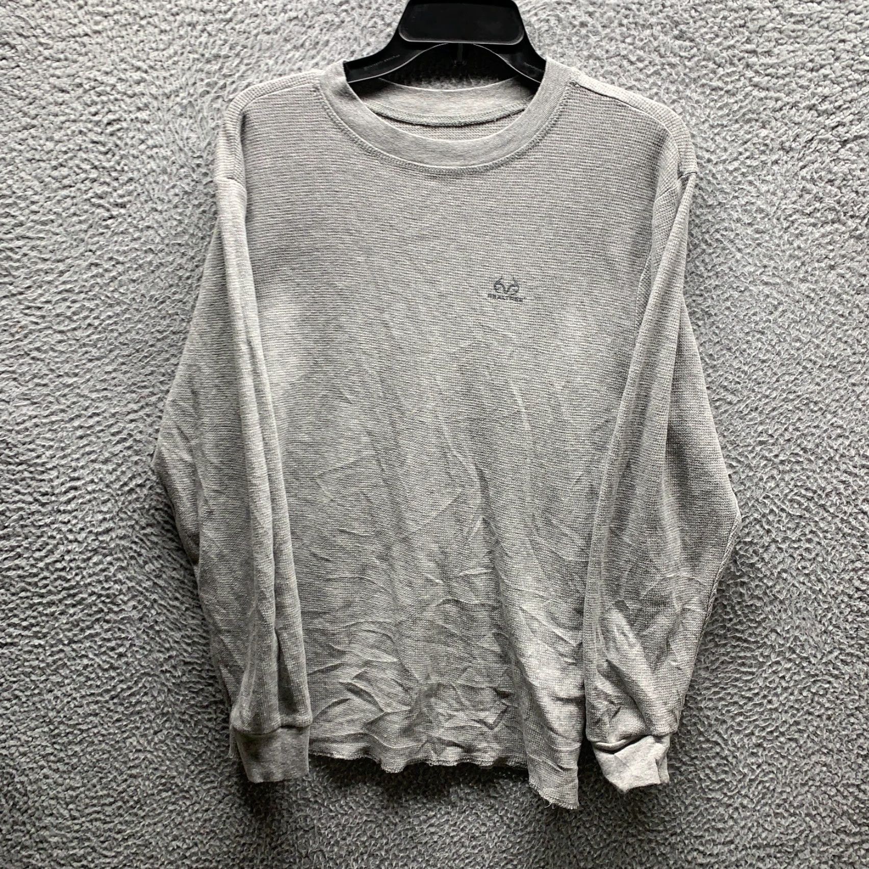 Realtree Realtree Shirt Womens L Gray Thermal Waffle Cotton Polyester Base Layer 90s Casual Crew Neck Long Sleeve Size L / US 10 / IT 46 - 2 Thumbnail
