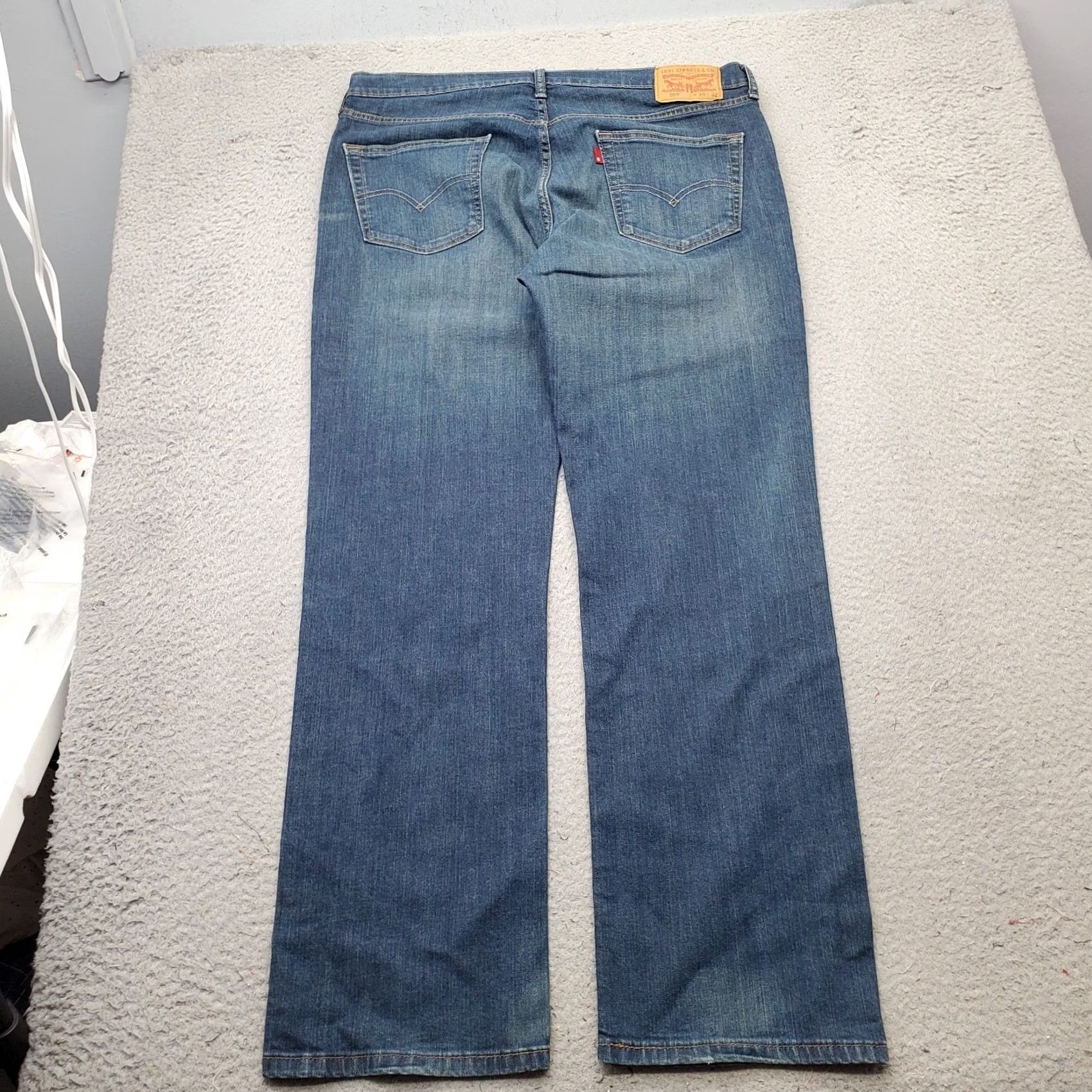 Levi's Levi's Mens 559 Straight Jeans 36x32 Blue Denim Red Tab 5-Pocket Medium Wash Straight Size US 36 / EU 52 - 2 Thumbnail