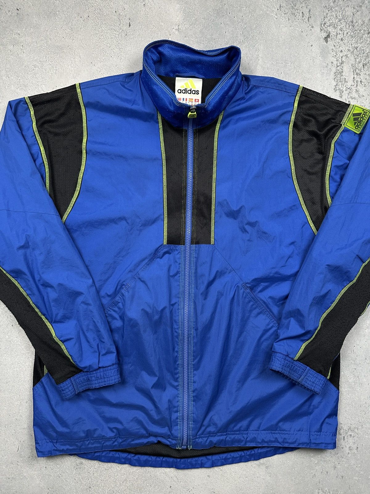 Adidas Vintage Adidas Equipment Blue Black Neon Trim Jacket 90s 80s Size US XL / EU 56 / 4 - 6 Thumbnail