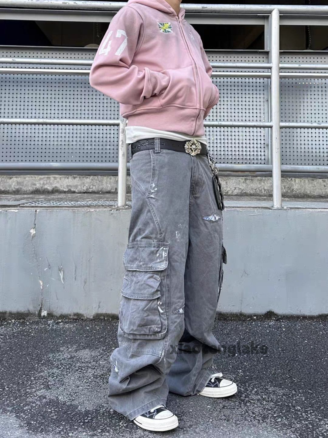 Vintage xtl vintage wide Leg faded utility hiphop cargo pants Size US 32 / EU 48 - 2 Thumbnail