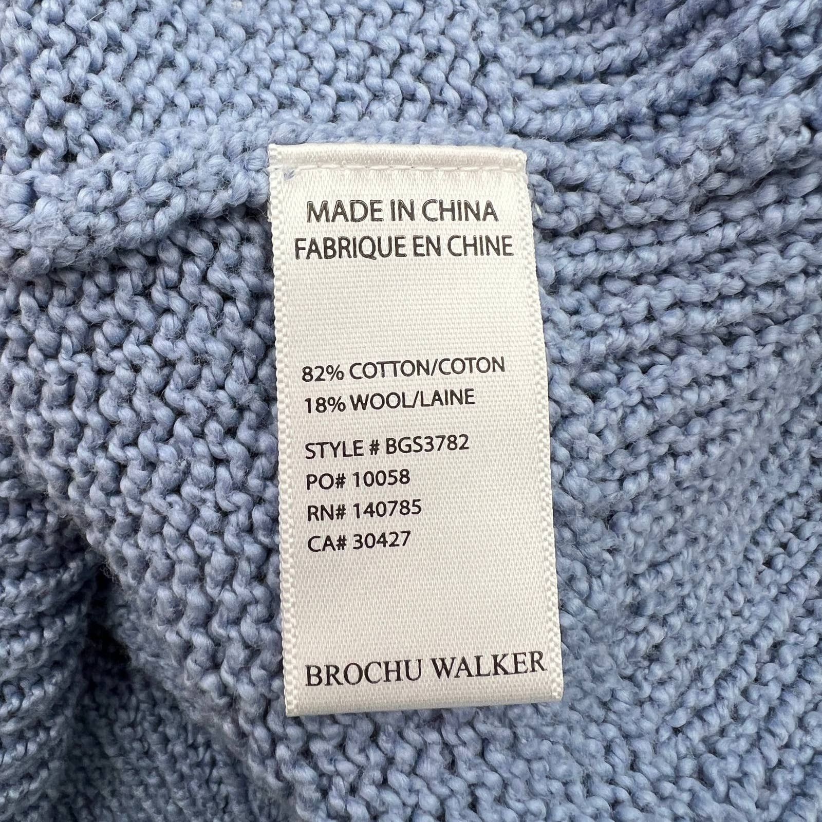 Brochu Walker Brochu Walker Saskia Vee Cotton Knit Pullover Sweater Blue Size S / US 4 / IT 40 - 6 Thumbnail