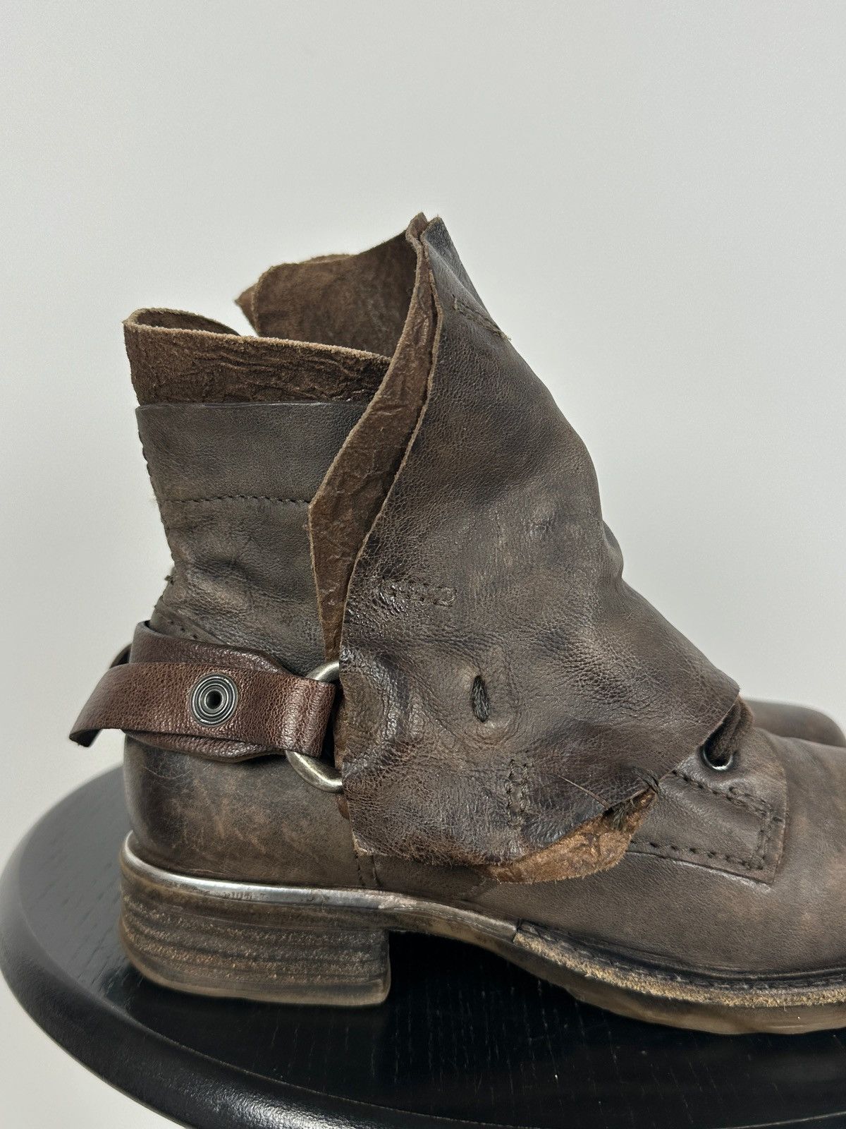 A.S.98 A.S.98. Airstep Brown Leather Buckle Biker Ankle Boots Size US 6 / IT 36 - 17 Thumbnail