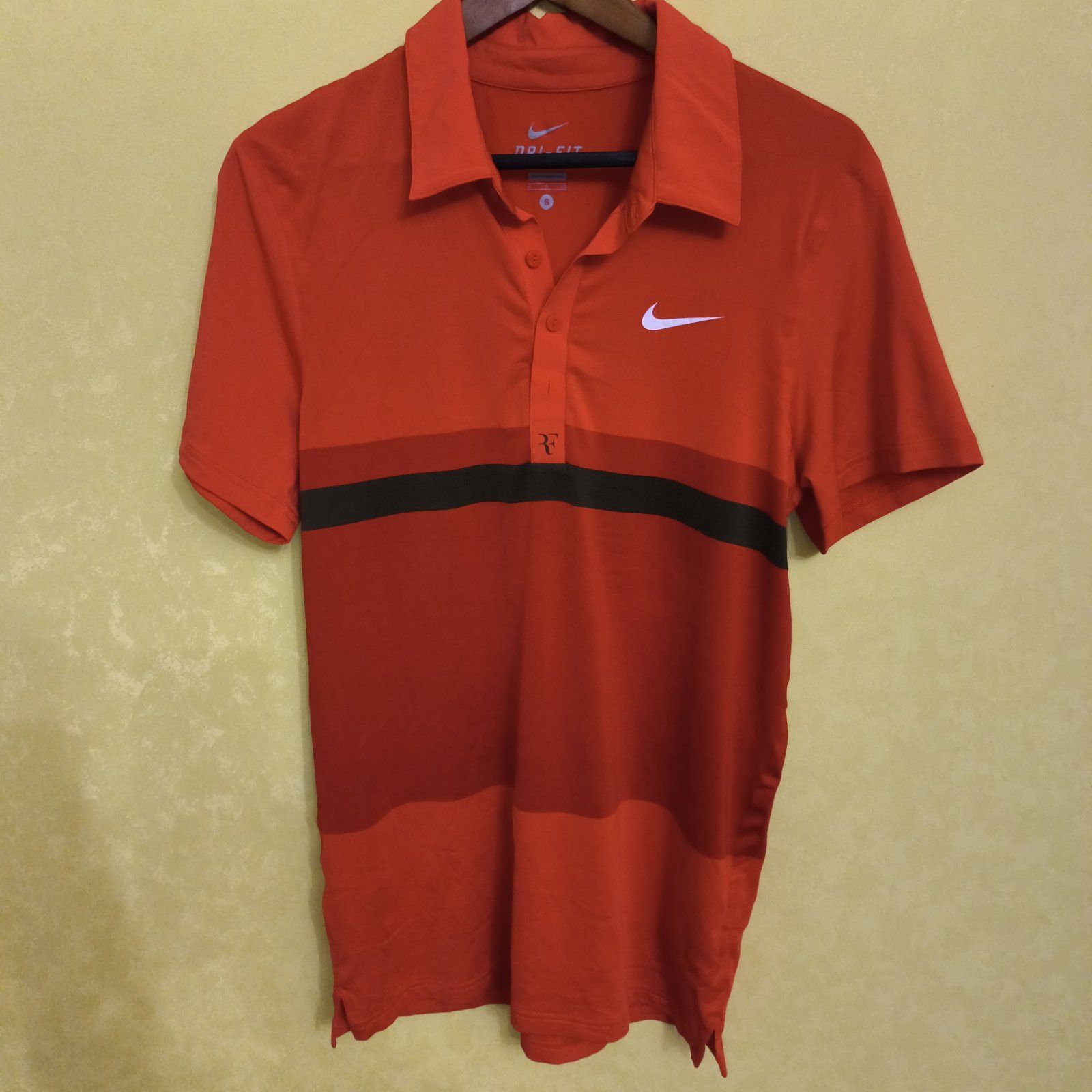 image of Roger Federer Tennis Nike Polo in Red, Men's (Size Small)