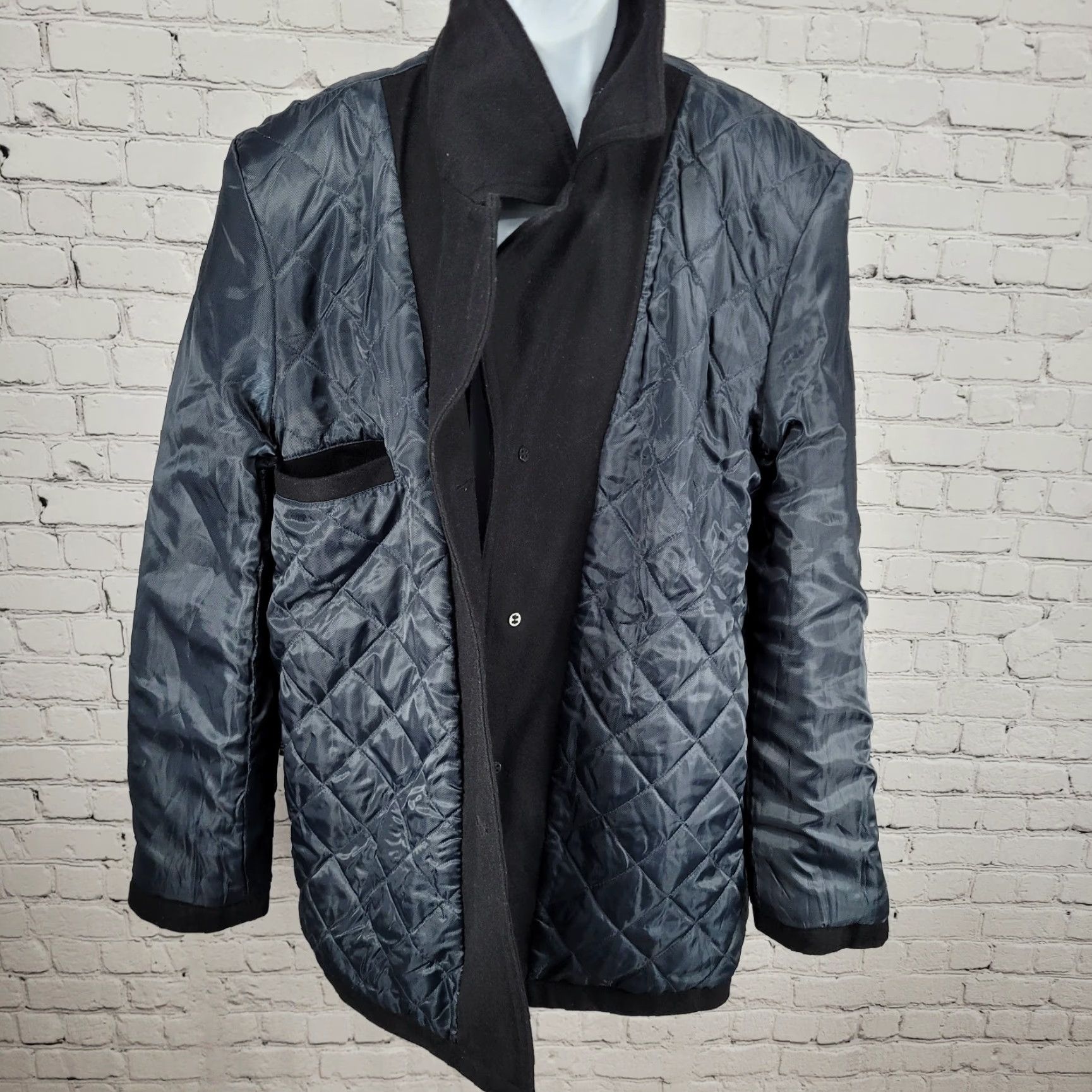 Michael Kors Michael Kors Mens Coat LT Black Wool Blend Insulated Quilted Lining Buttoned Size US L / EU 52-54 / 3 - 6 Thumbnail