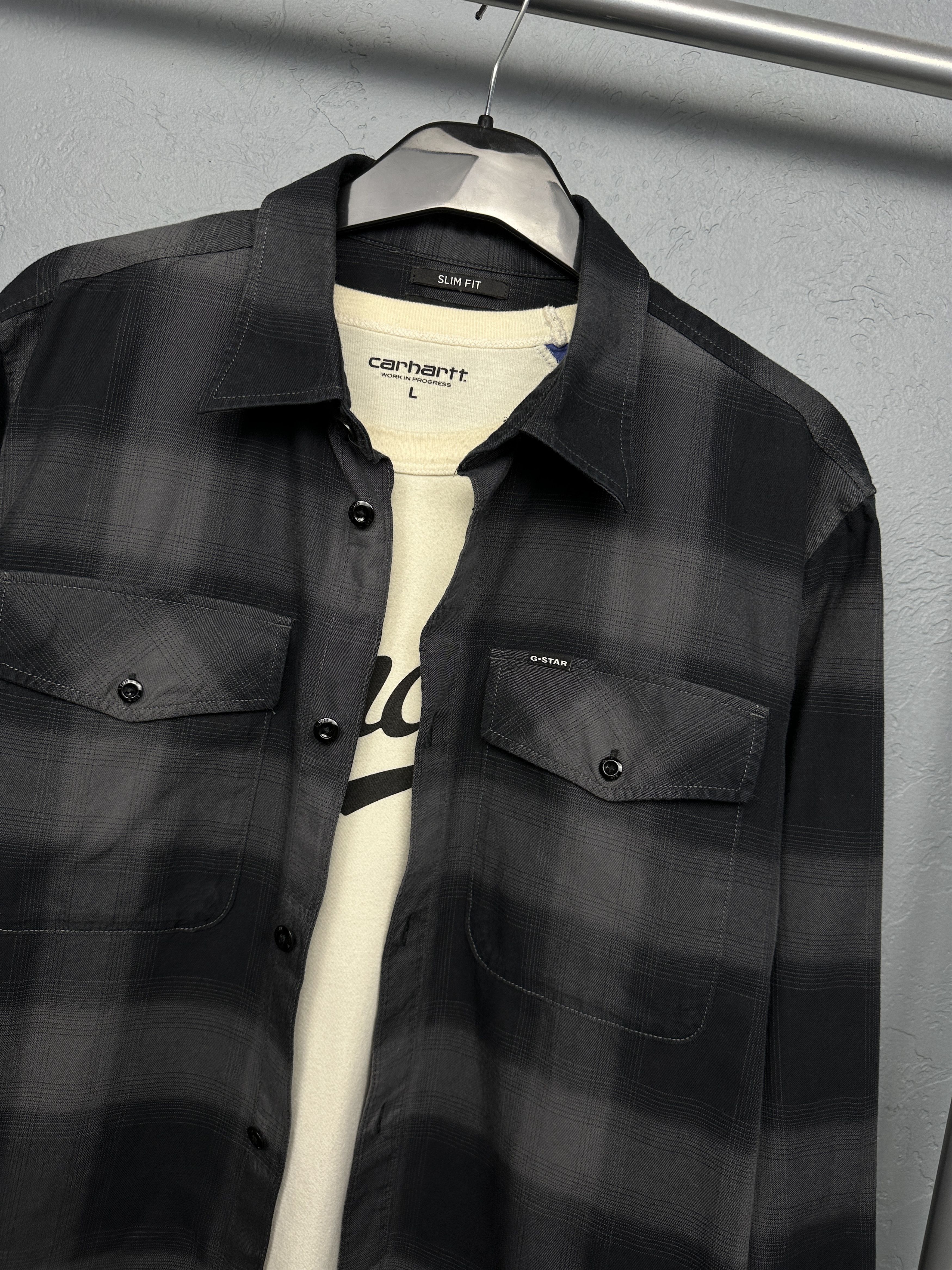G-Star G Star Raw Marine Slim Mens Flannel Plaid Shirt Size US L / EU 52-54 / 3 - 2 Thumbnail