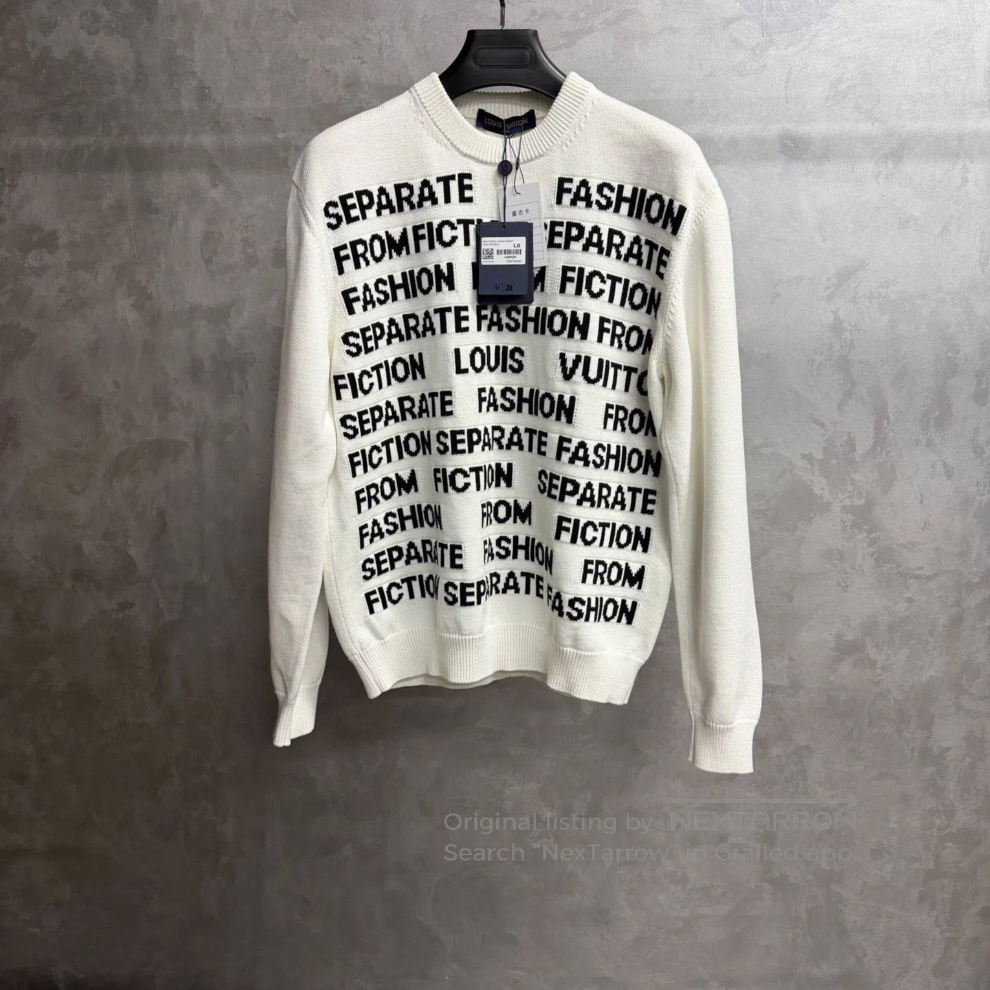 Louis Vuitton Louis Vuitton White Jacquard Letter Crewneck Sweater. Size US L / EU 52-54 / 3 - 1 Thumbnail