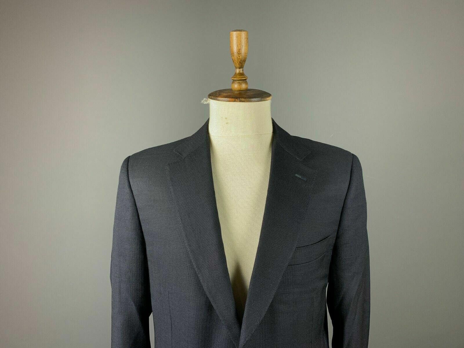 Canali Men Canali Black 2 Button Pure Wool Blazer Coat Size 54 Size 40R - 2 Thumbnail