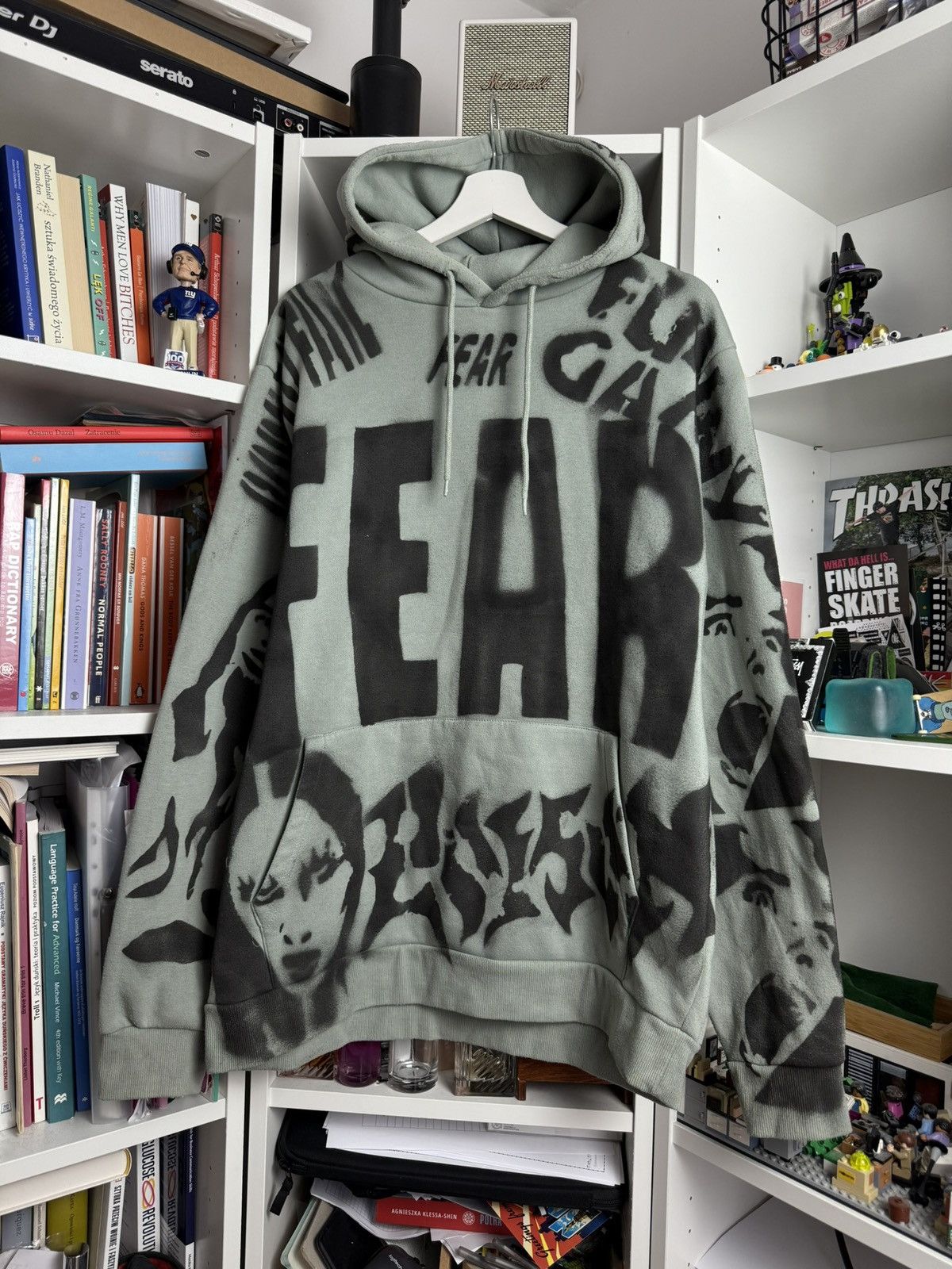 Japanese Brand Custom all over print avantgarde opium style faces hoodie XL Size US XL / EU 56 / 4 - 1 Thumbnail
