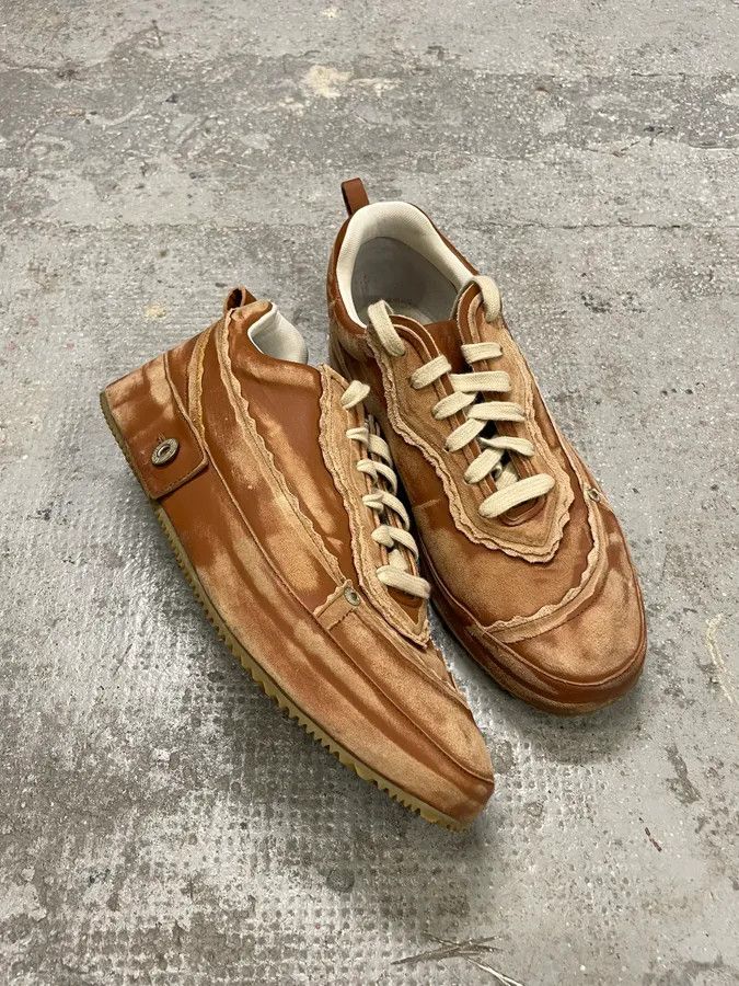 Loewe Loewe Brown Deconstructed Faded Leather Shoes Size US 12 / EU 45 - 2 Thumbnail