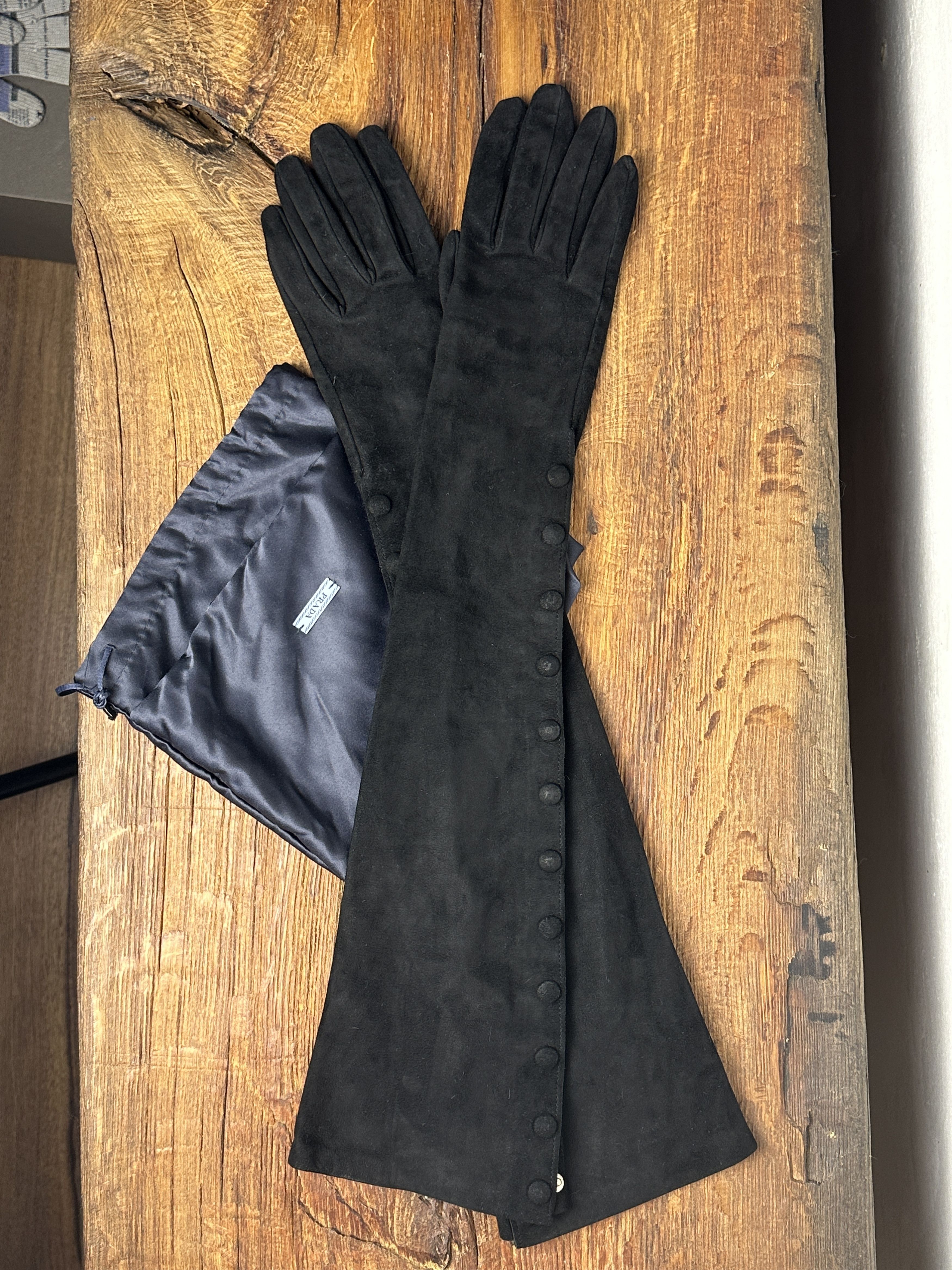 Prada Prada Suede Long Gloves Size ONE SIZE - 6 Thumbnail