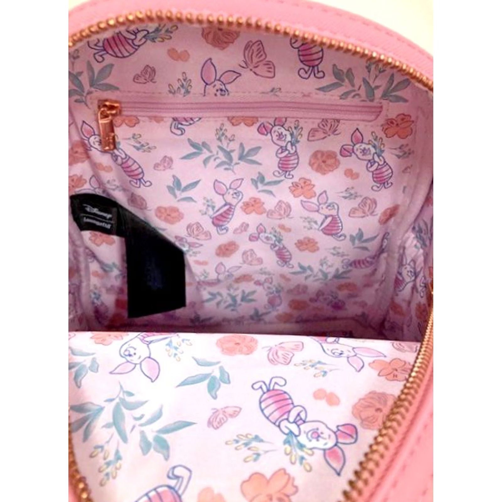 Vintage Loungefly Piglet Mini Backpack Floral Print Pink Bag Size ONE SIZE - 7 Thumbnail