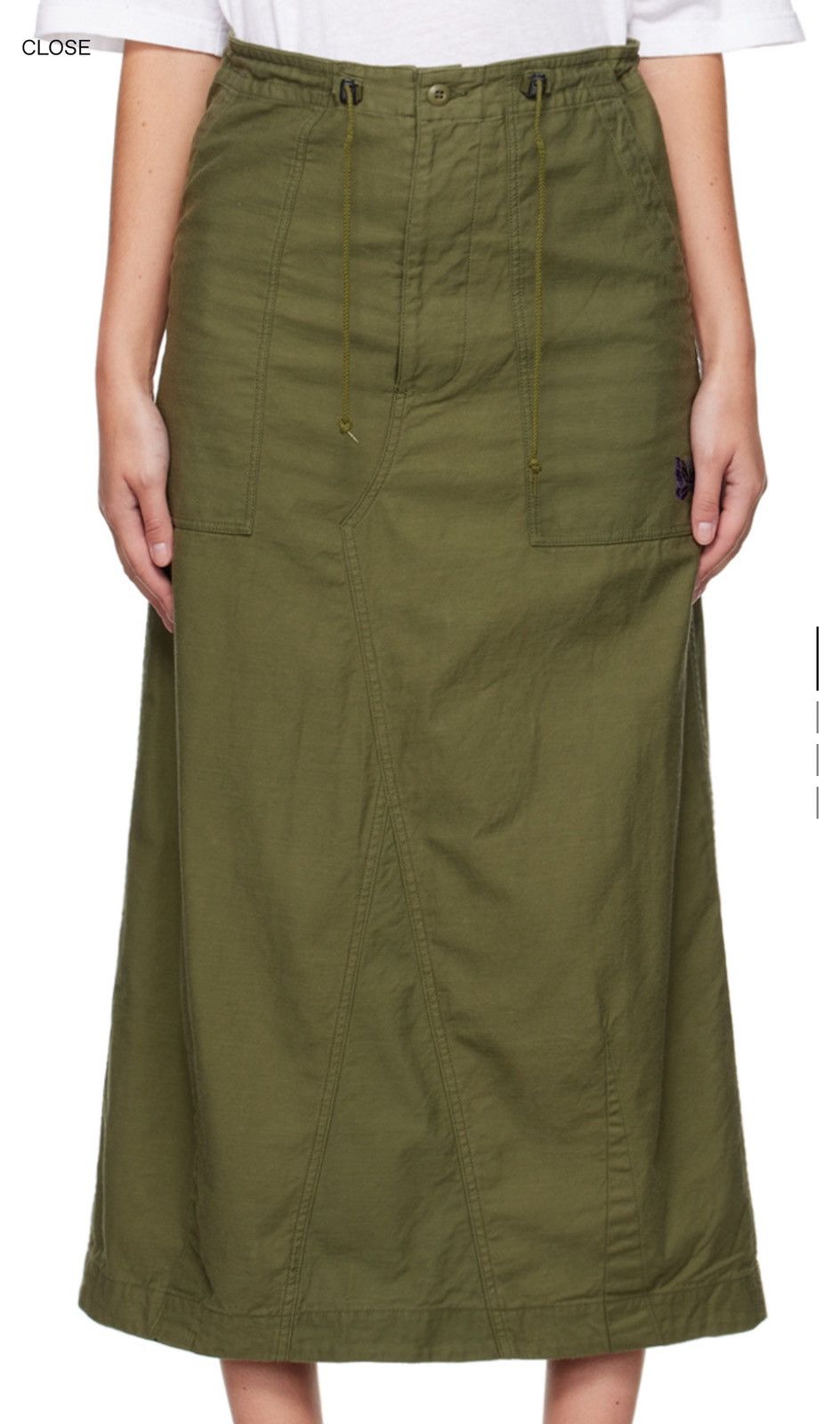 Needles Khaki fatigue midi skirt Size 26" / US 2 / IT 38 - 1 Thumbnail