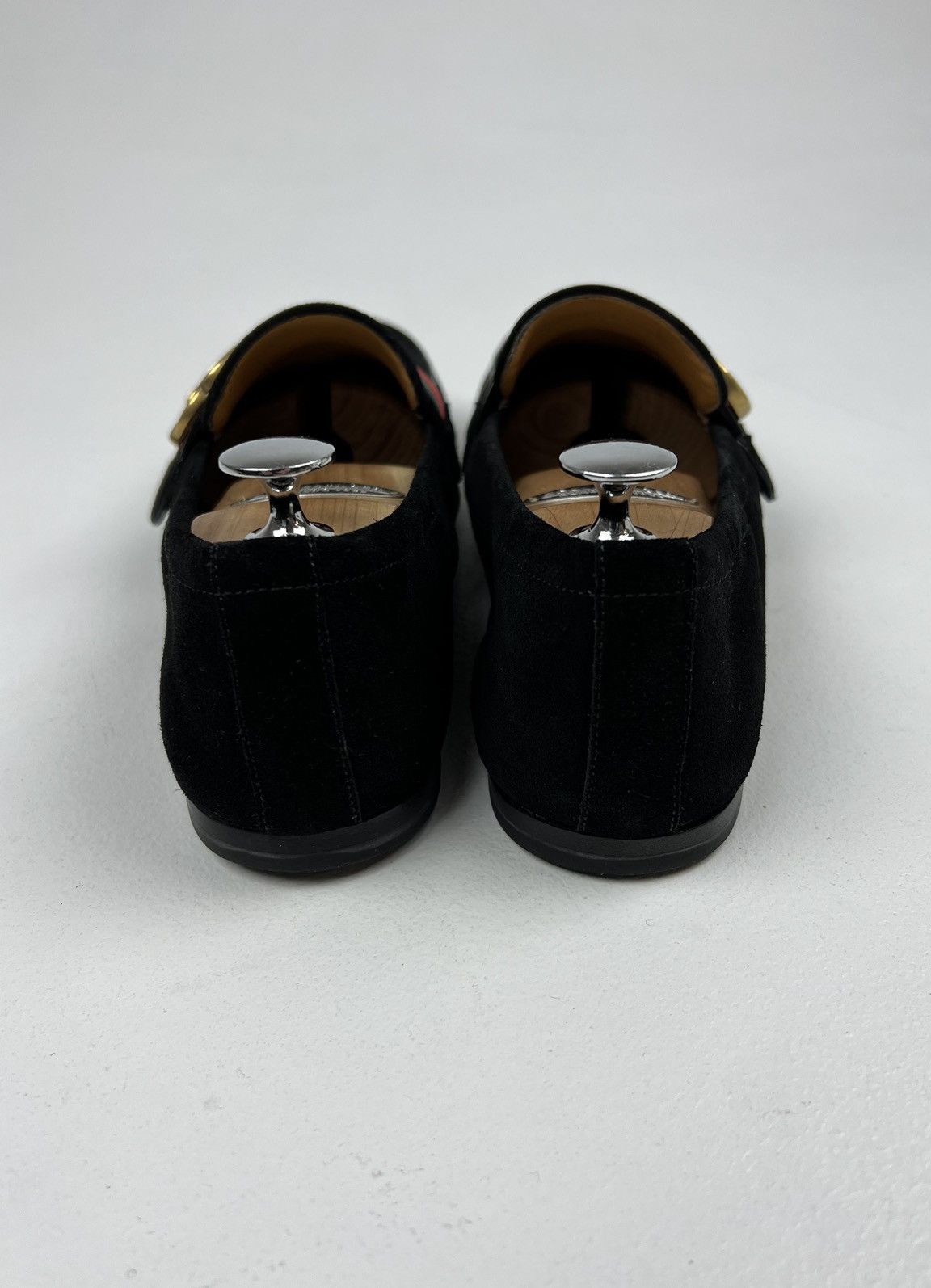 Gucci GUCCI Loafers Suede Shoes GG Buckle Web Stripe Black Men’s Size US 7.5 / EU 40-41 - 11 Thumbnail