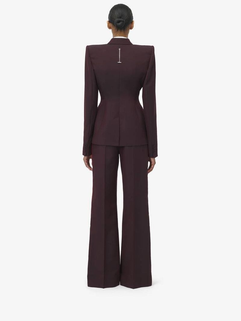 Alexander McQueen o1srvl11e0226 Side Stripe Trousers In Burgundy Size 25" / US 0 / IT 36 - 4 Thumbnail