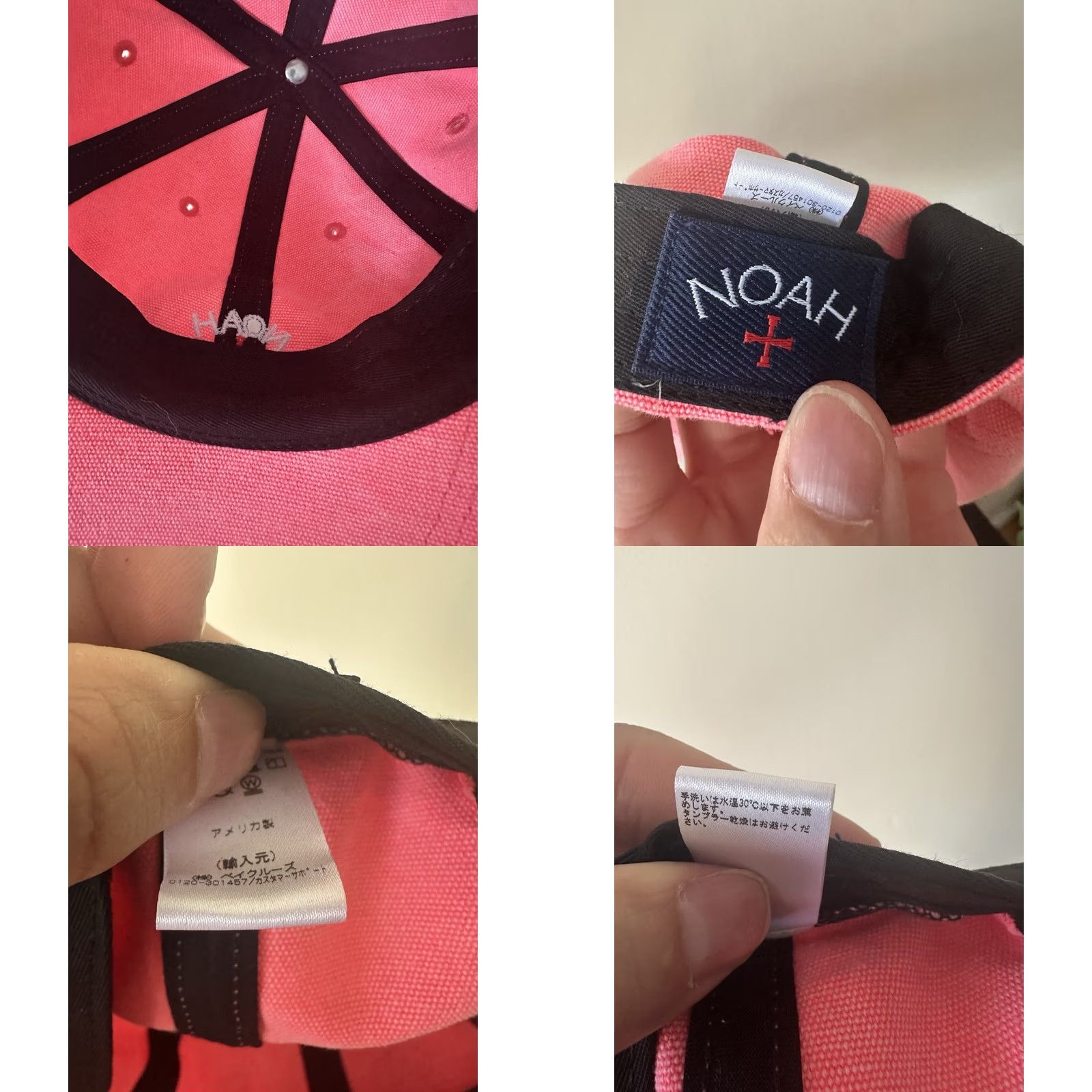 Noah NOAH Core Logo 6-Panel Cap Pink Canvas Hat Cap RARE NWOT Men Baseball Cap Adjustable One Size Cotton Canvas Brand Noah Cap Size ONE SIZE - 8 Thumbnail
