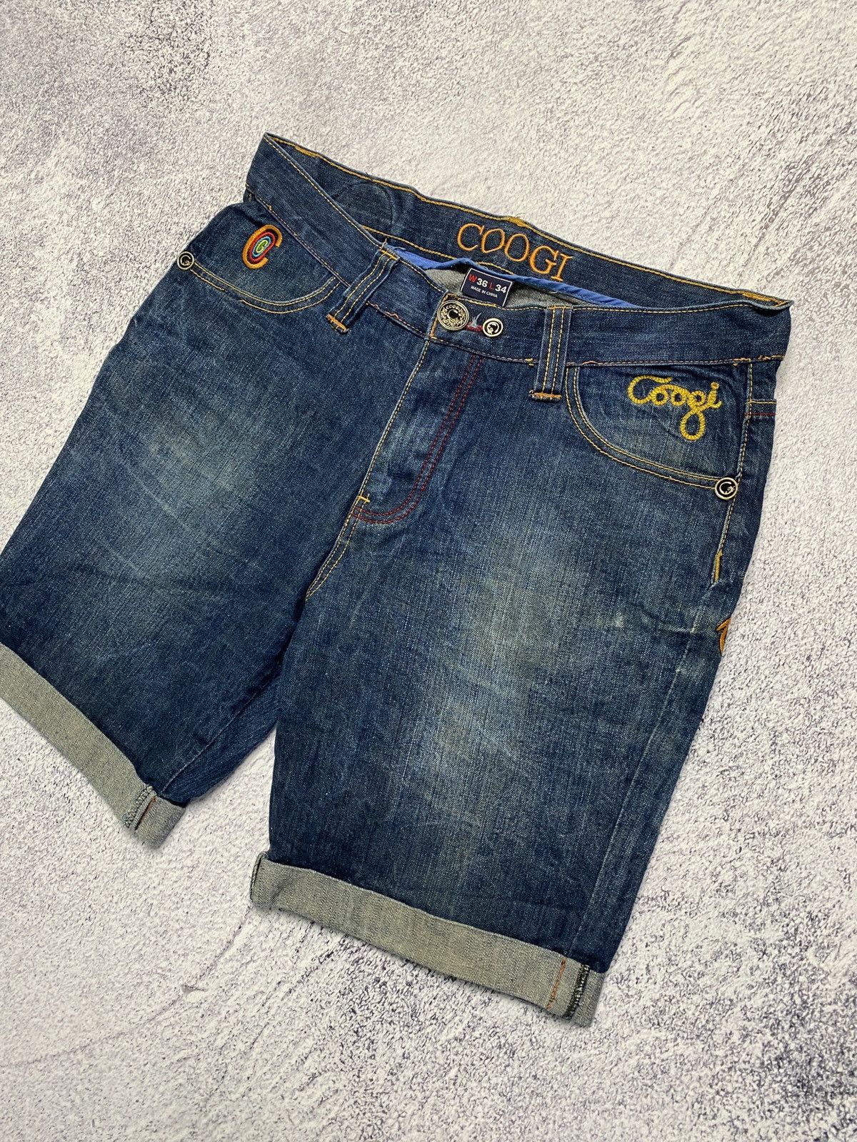 Coogi × JNCO × Vintage Crazy Vintage Y2K Baggy Coogi Royale Big Logo Jeans Shorts Size US 36 / EU 52 - 7 Thumbnail