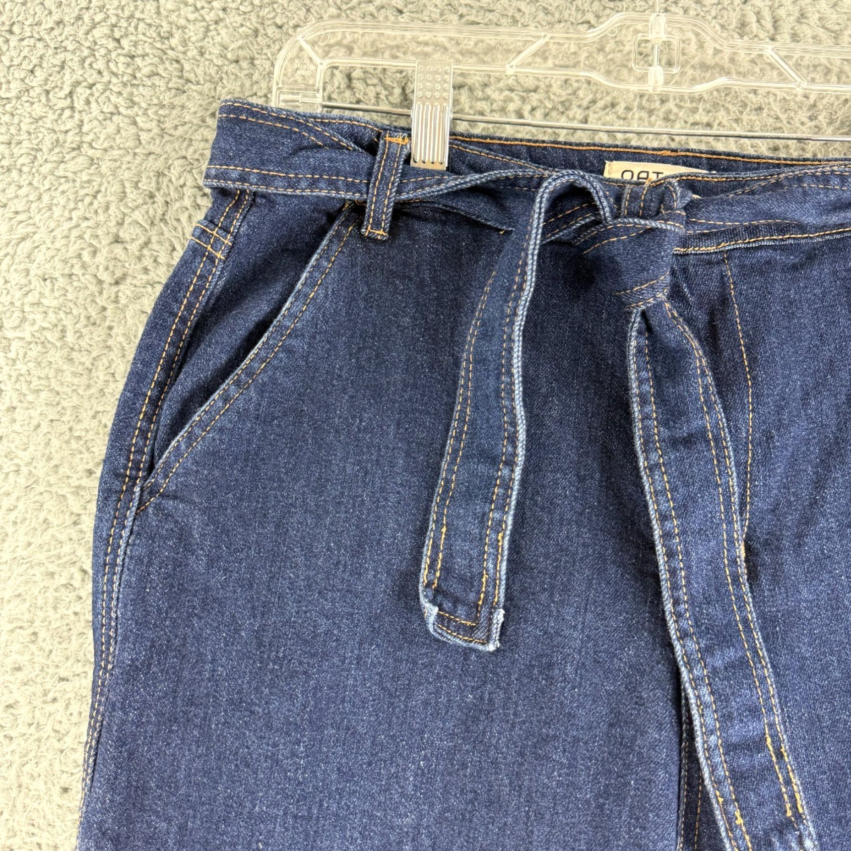 Denime Oat New York Wide Leg Jeans Womens Size 12 Blue Denim High-Rise Dark Wash Casual Jeans Size 34" / US 12 / IT 48 - 2 Thumbnail