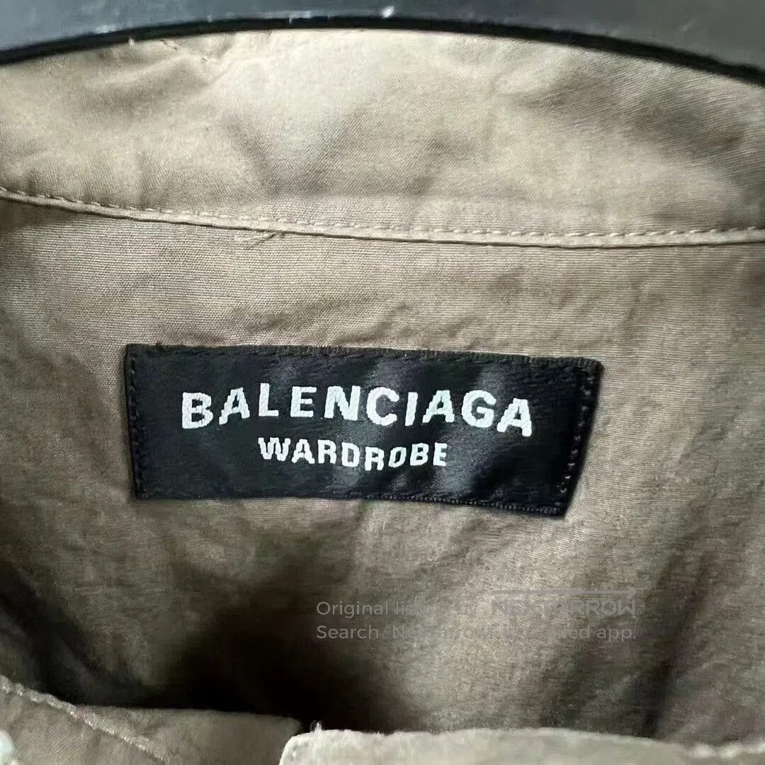 Balenciaga Balenciaga Brown Logo Embroidered Short Sleeve Shirt. Size US L / EU 52-54 / 3 - 4 Thumbnail