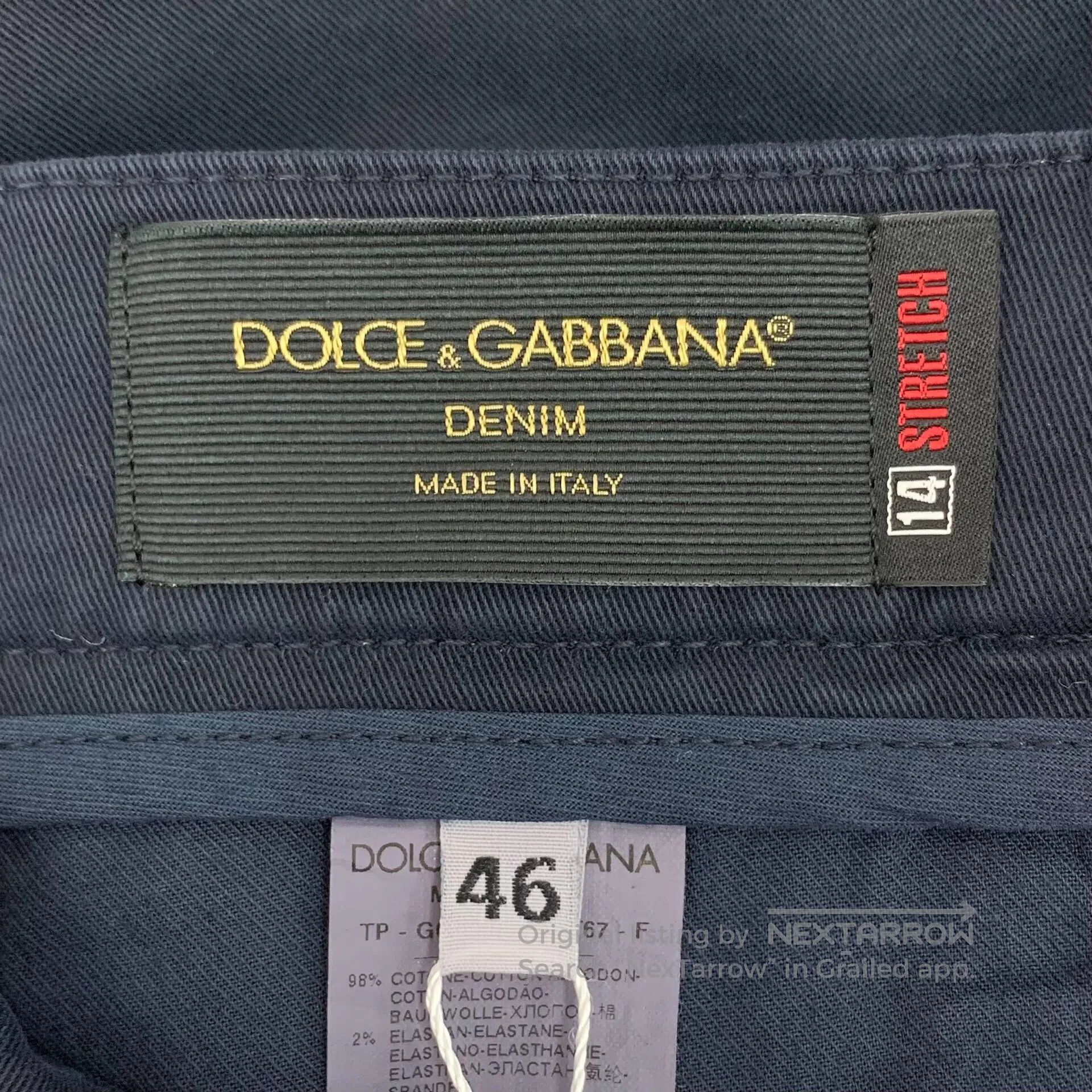 Dolce & Gabbana Dolce Gabbana Dark Blue Crown Bee Embroidered Cotton Denim Size US 30 / EU 46 - 7 Thumbnail