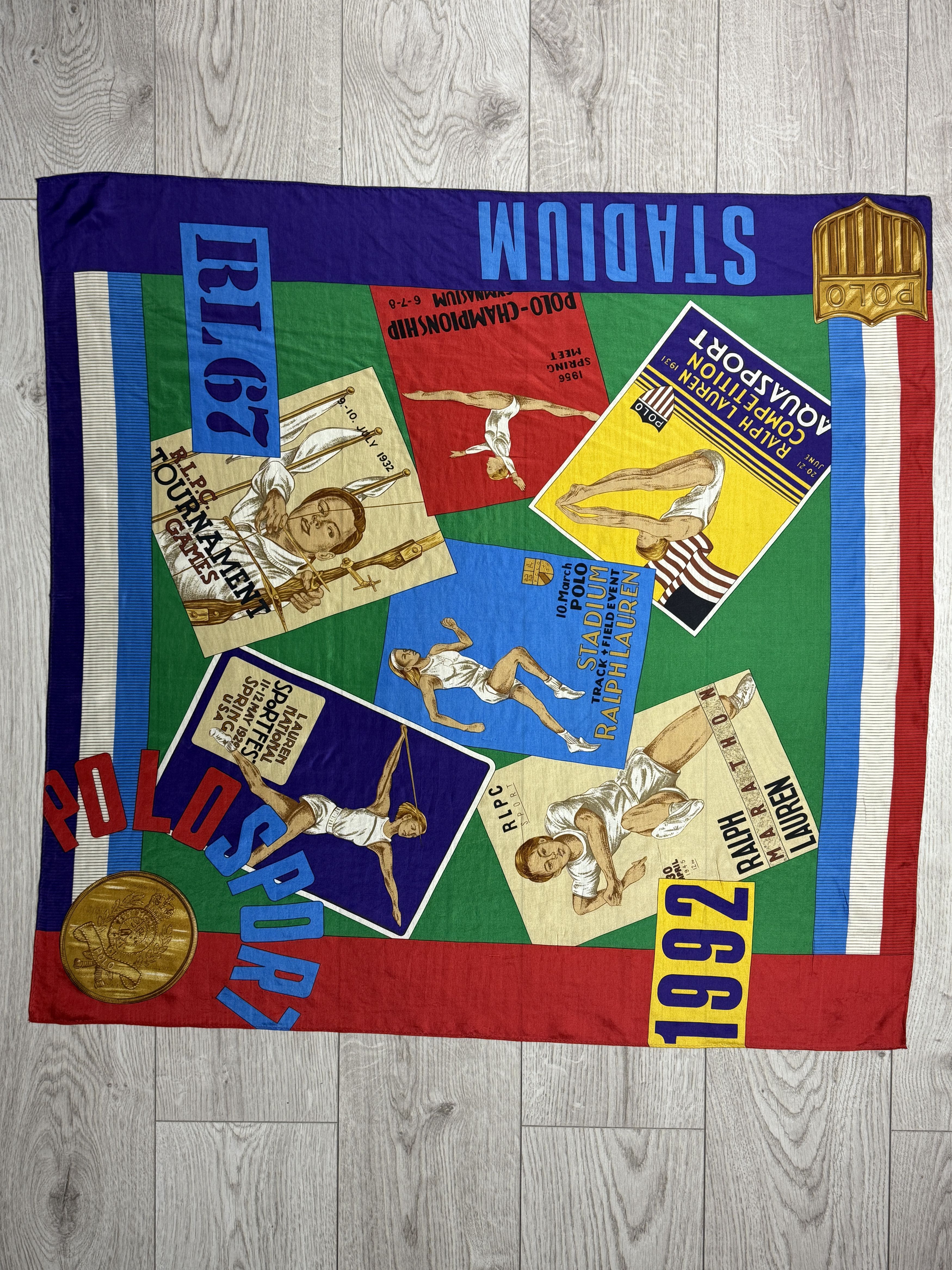 Polo Ralph Lauren Polo Ralph Lauren vintage stadium silk scarf Size ONE SIZE - 3 Thumbnail