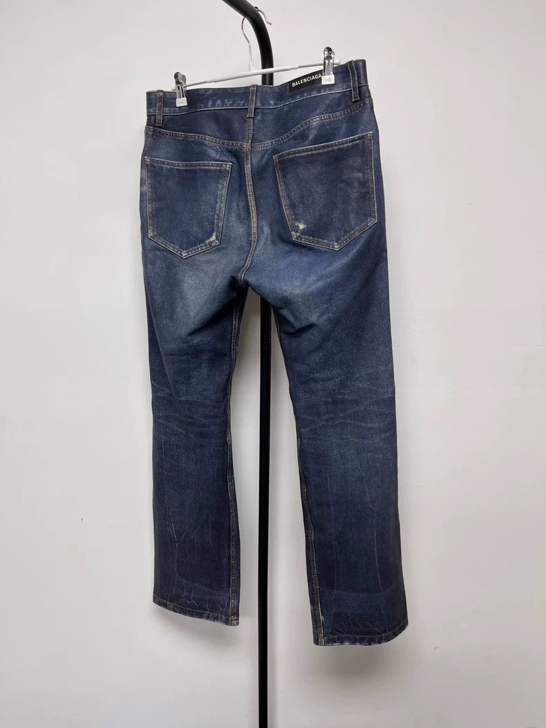 Balenciaga Balenciaga 3D printed imitation denim leather pants Size US 32 / EU 48 - 2 Thumbnail