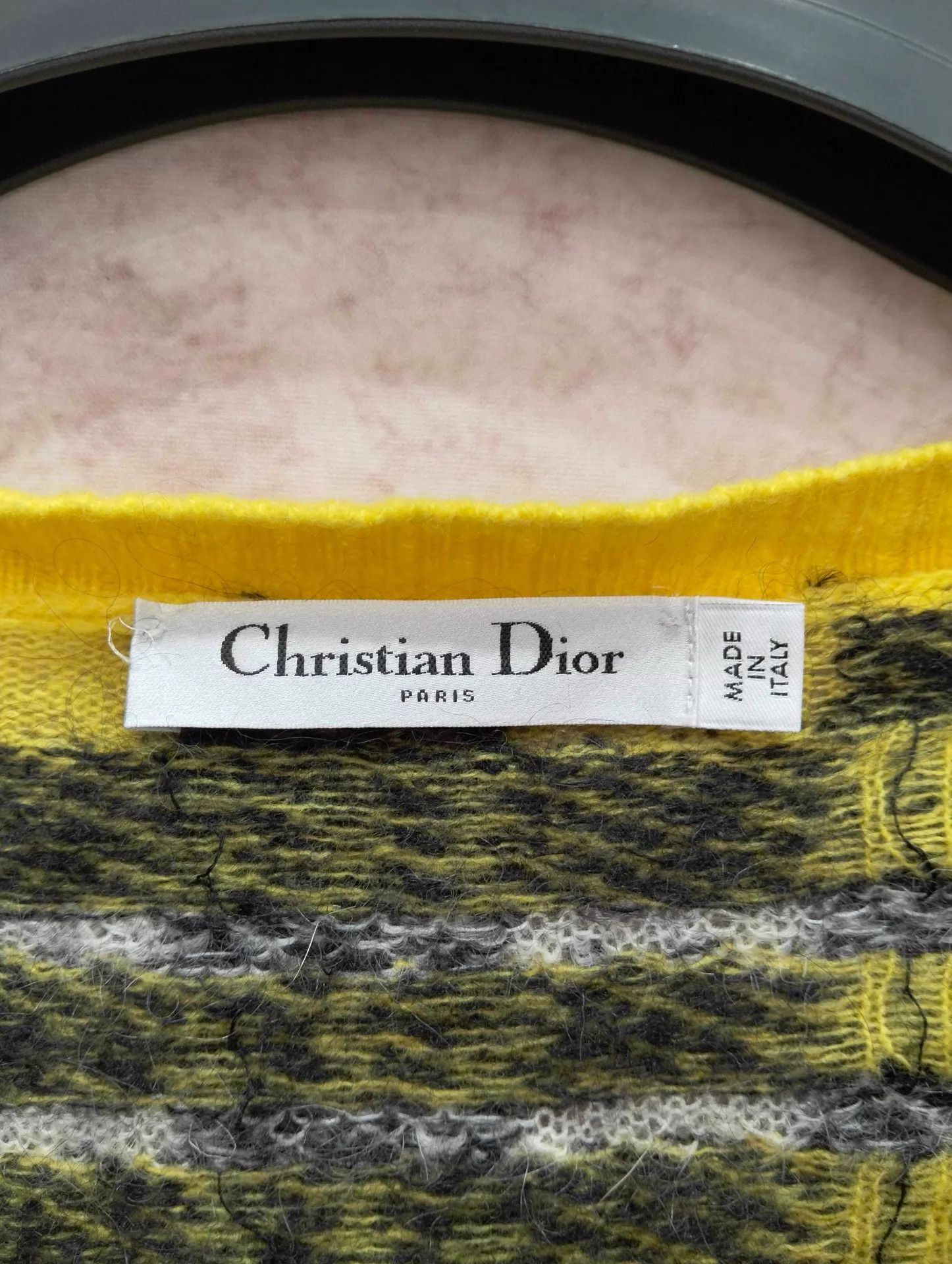 Dior Dior Yellow Checkered Knit Cardigan 36 EU Size XS / US 0-2 / IT 36-38 - 3 Thumbnail