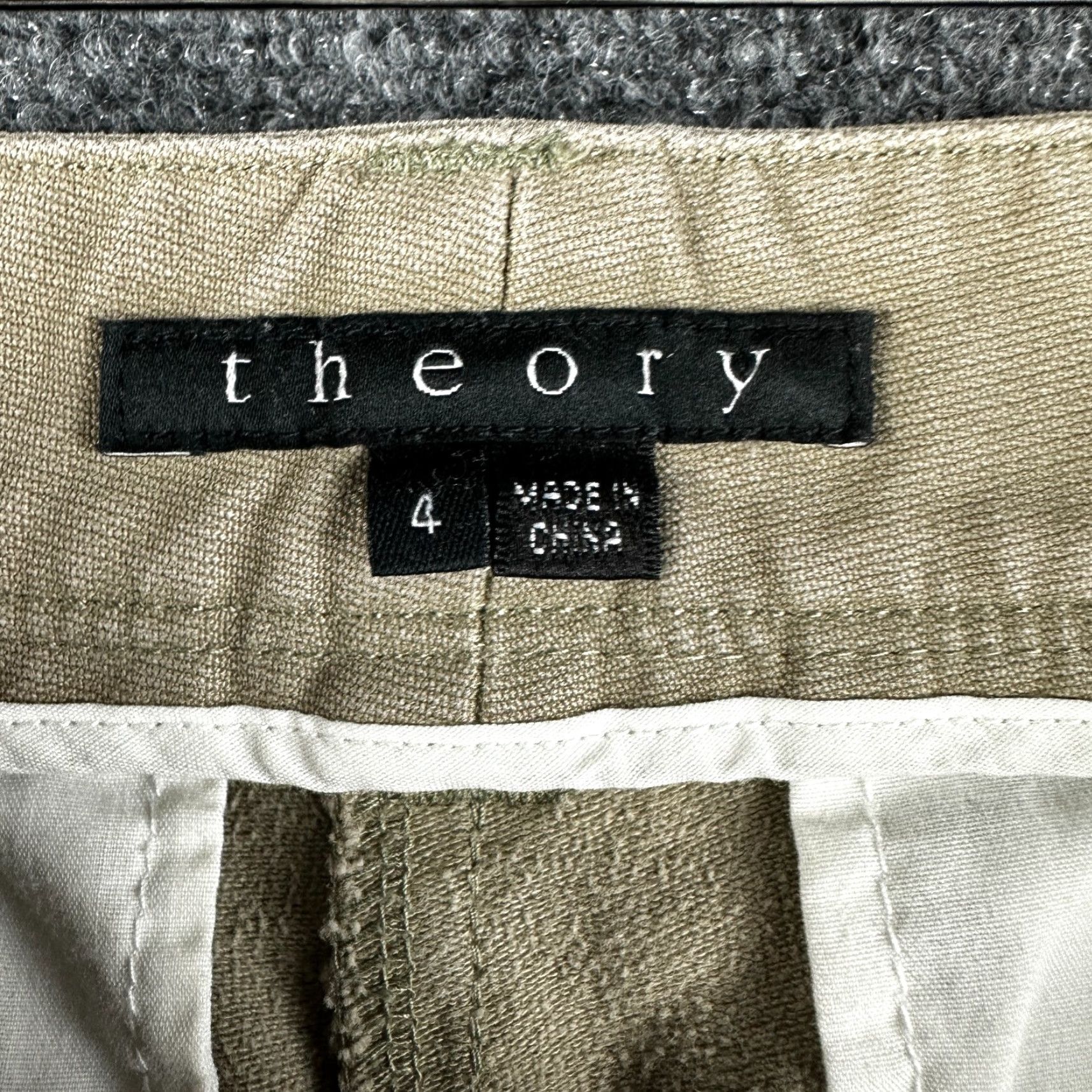 Theory Theory Cargo Pants Womens 4 Tan Cotton Pockets Tapered Leg Flat Front Zip Fly Womens Pants Size 27" / US 4 / IT 40 - 4 Thumbnail