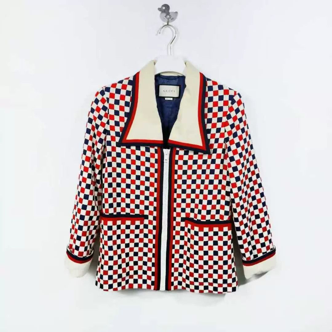 Gucci gucci red and white checkered logo jacket Size M / US 6-8 / IT 42-44 - 1 Thumbnail