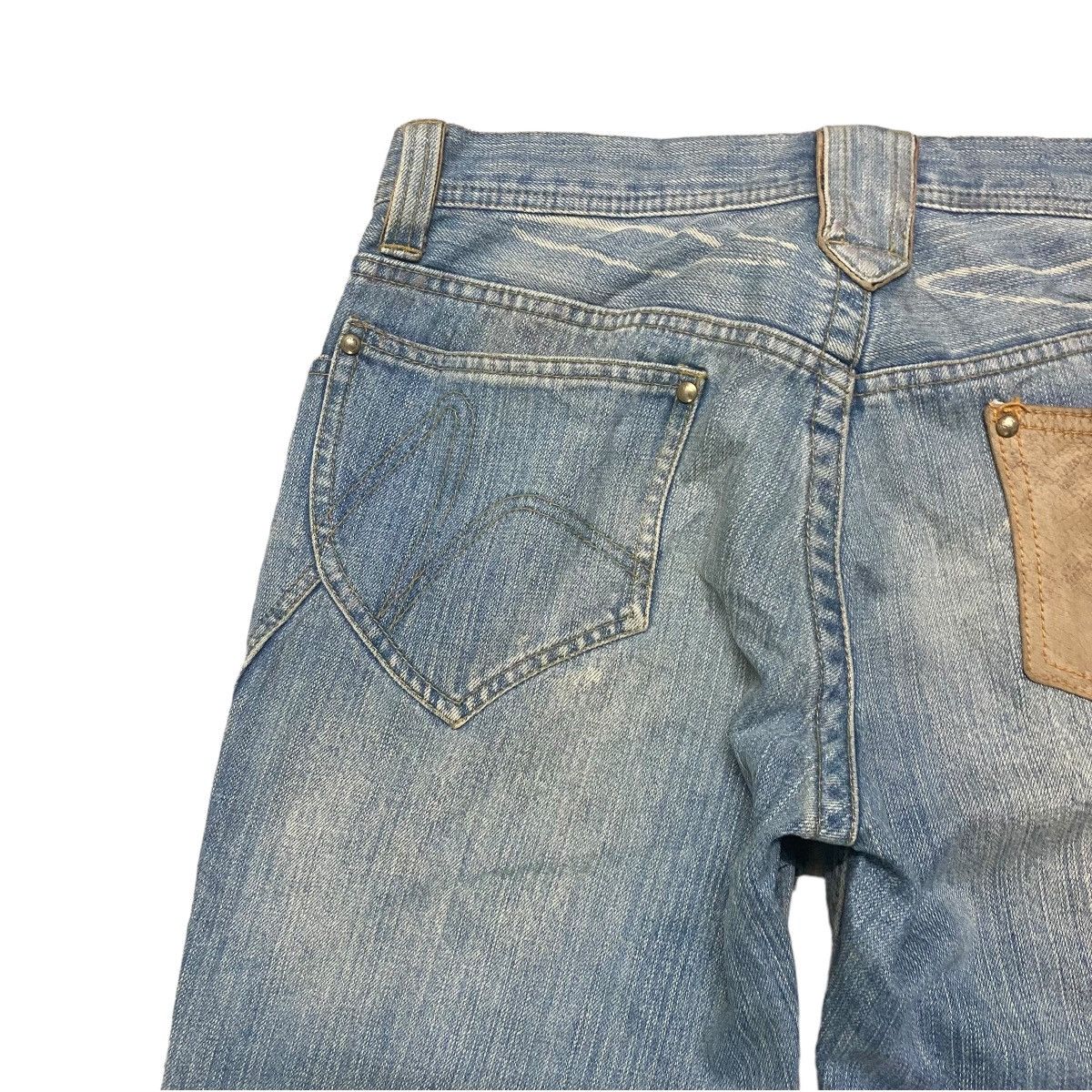 Japanese Brand NCFM Denim Flare Leather Pocket Faded Jeans Size US 30 / EU 46 - 10 Thumbnail