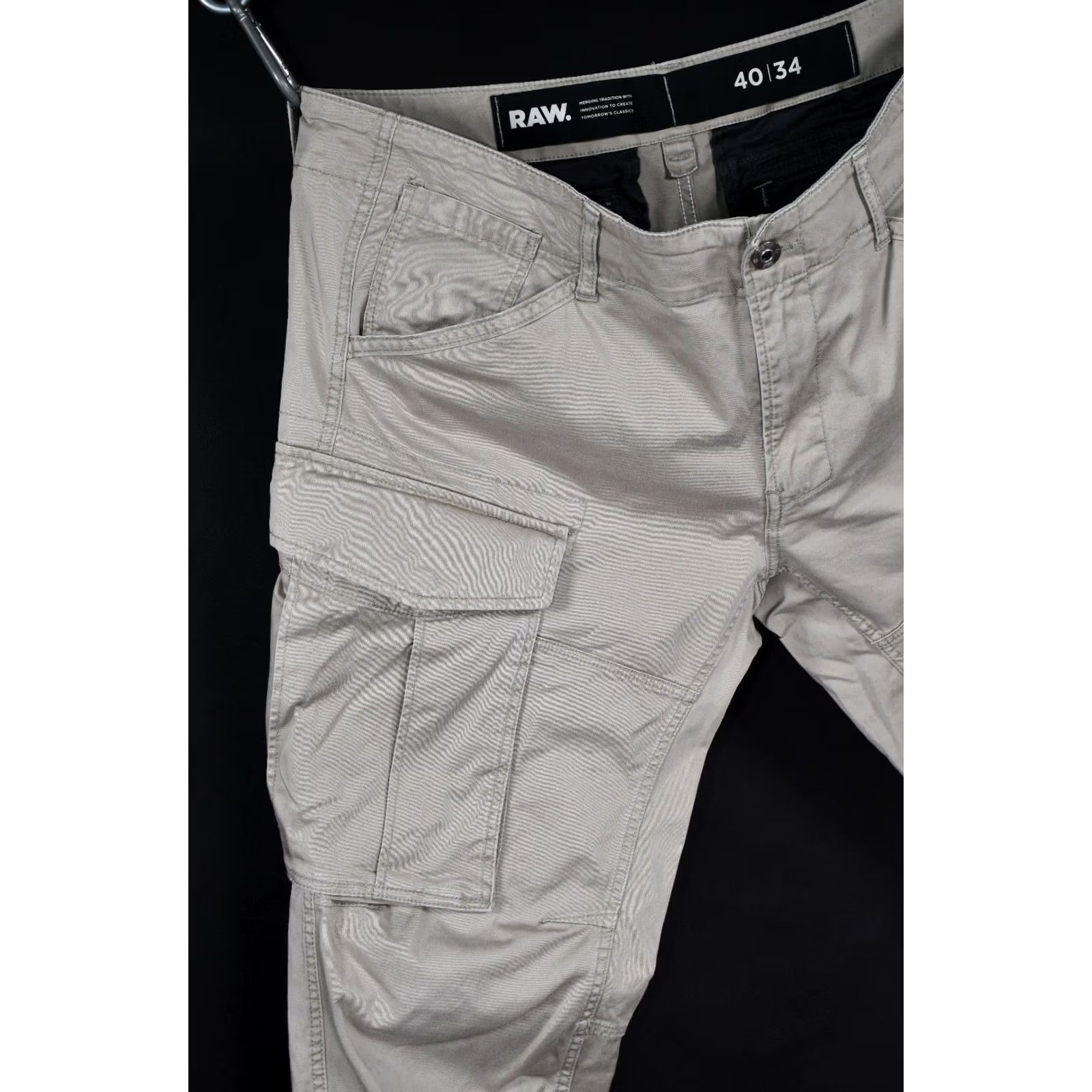G-Star G-Star ROVIC Zip 3D Straight Tapered Cargo Pants Men W40 L34 Beige Cotton Cargo Pocket 3D 1990s-style? Size US 40 / EU 56 - 4 Thumbnail