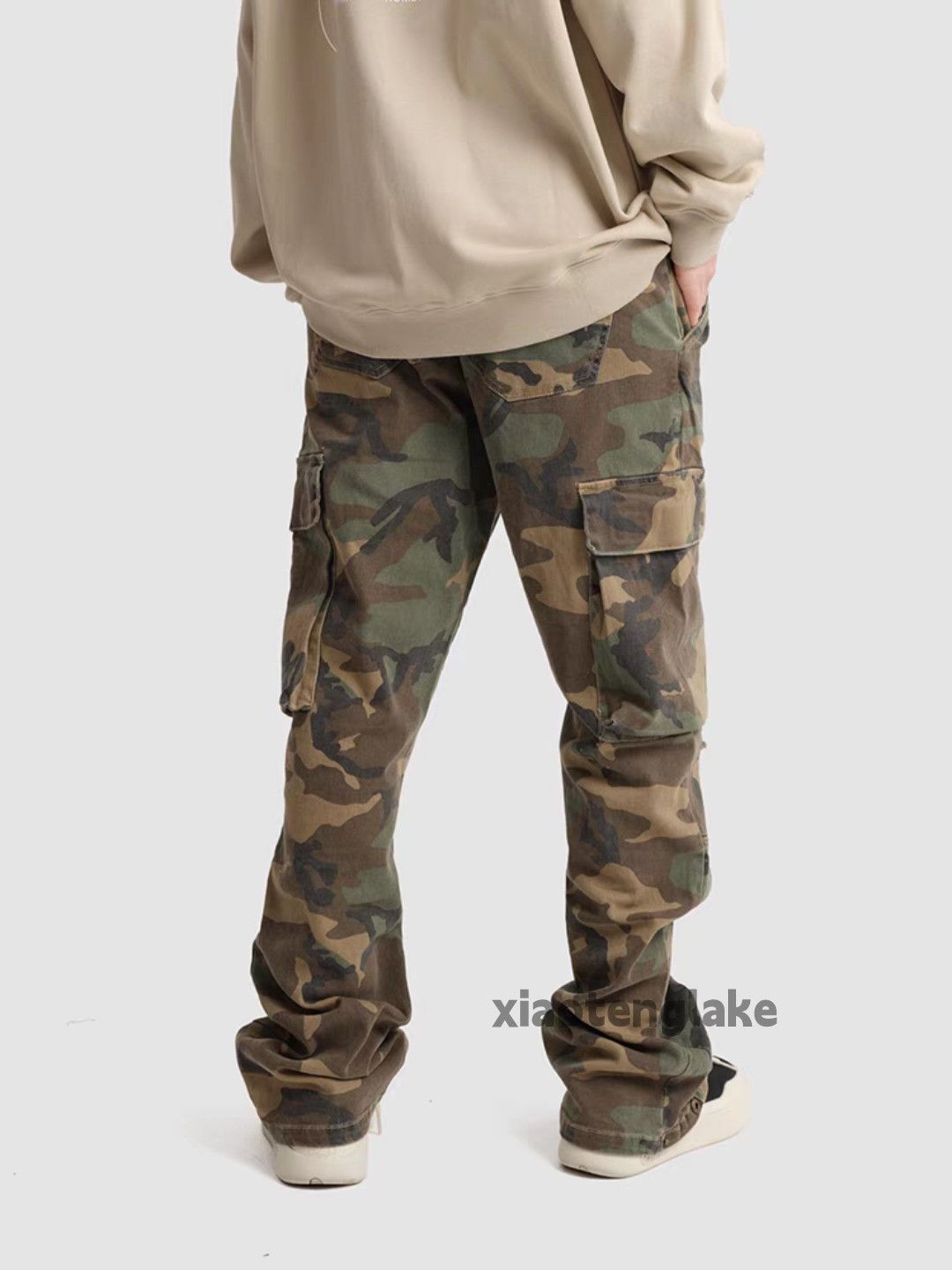 Designer × Japanese Brand × Vintage utility camo skate hiphop damaged ripped cargo pants Size US 31 - 7 Thumbnail