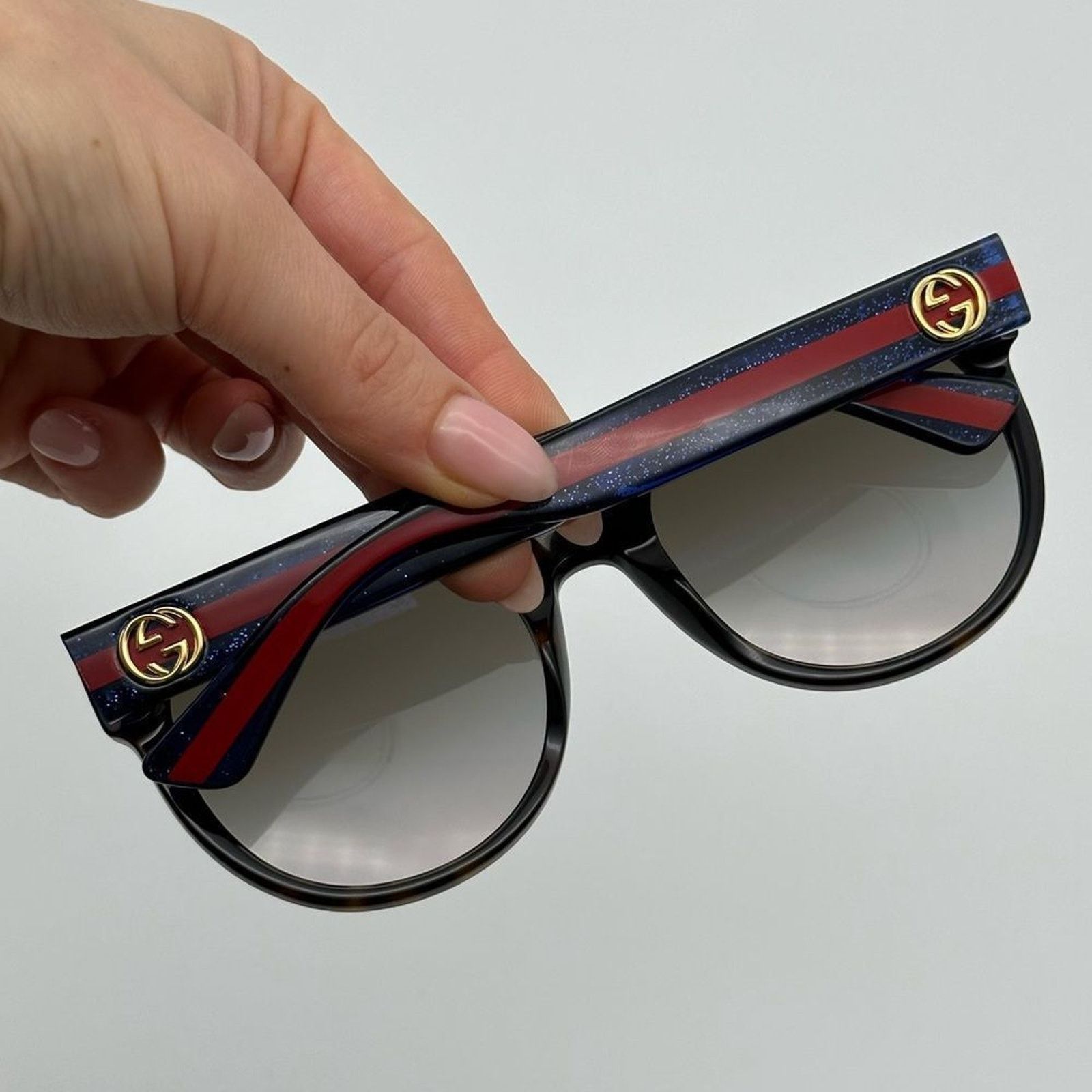 Gucci NEW GUCCI GG0035SN 004 Havana/Blue/Brown Women Sunglasses Size ONE SIZE - 10 Thumbnail
