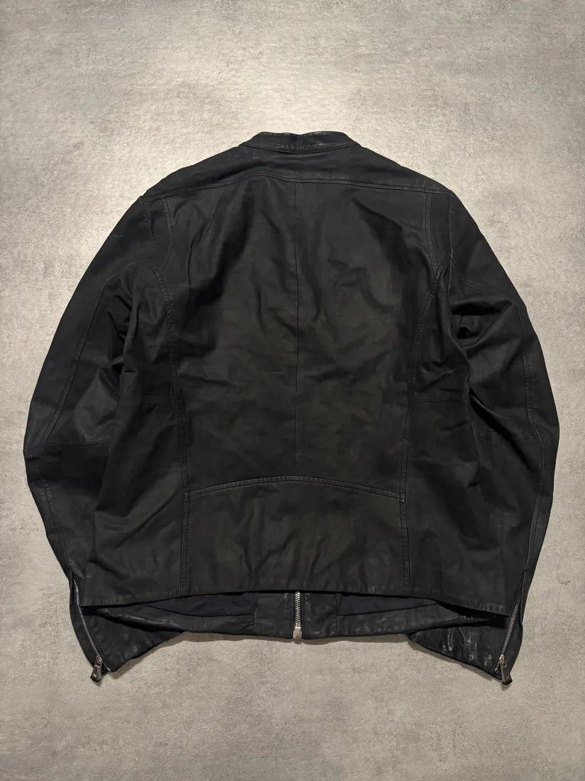 Emporio Armani × Vintage SS2014 Emprio Armani Elevated Black Leather Jacket Size US L / EU 52-54 / 3 - 5 Thumbnail