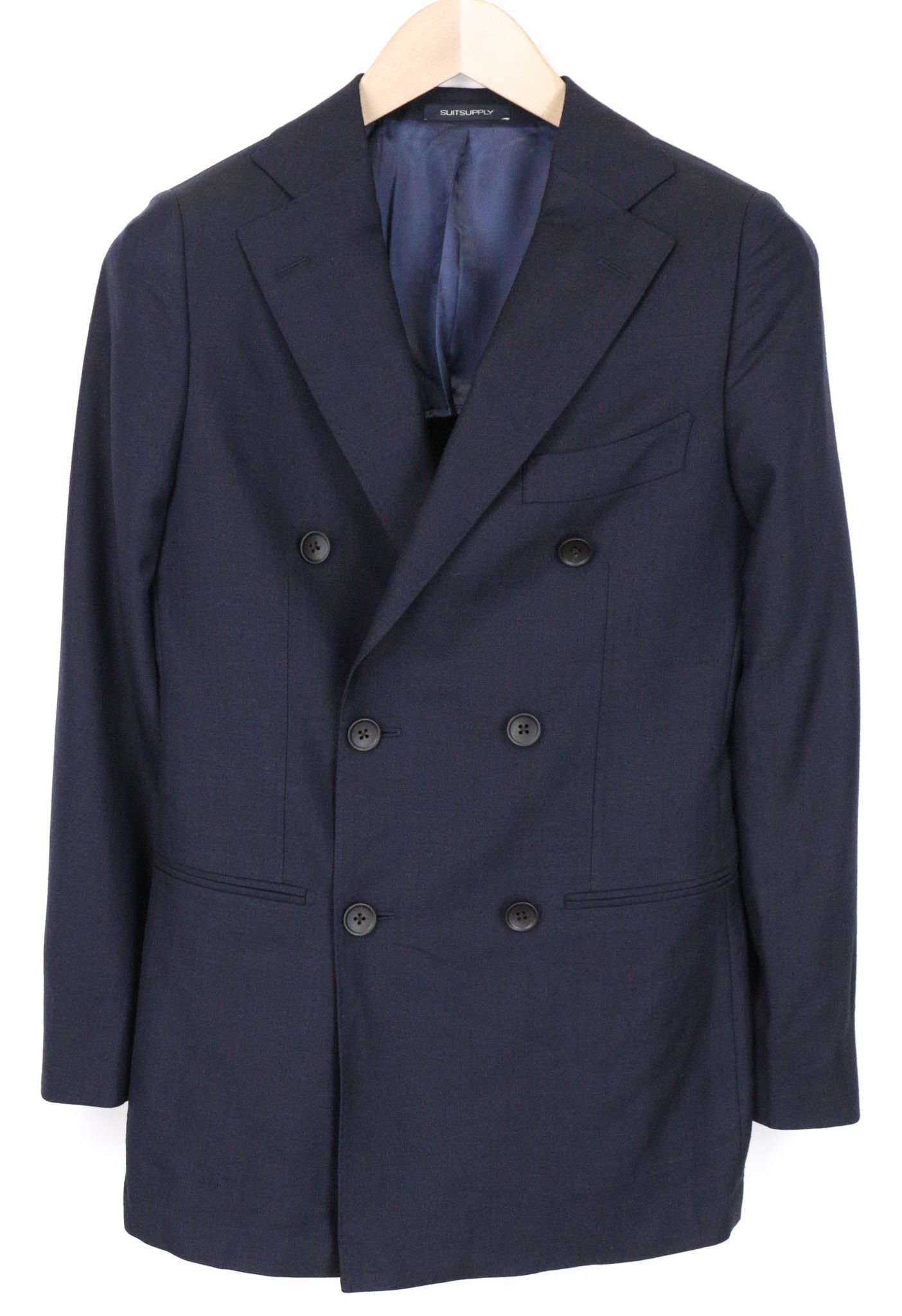Suitsupply LA SPALLA UK32R Blue Wool Silk Linen Suit 74636 Size 34S - 4 Thumbnail