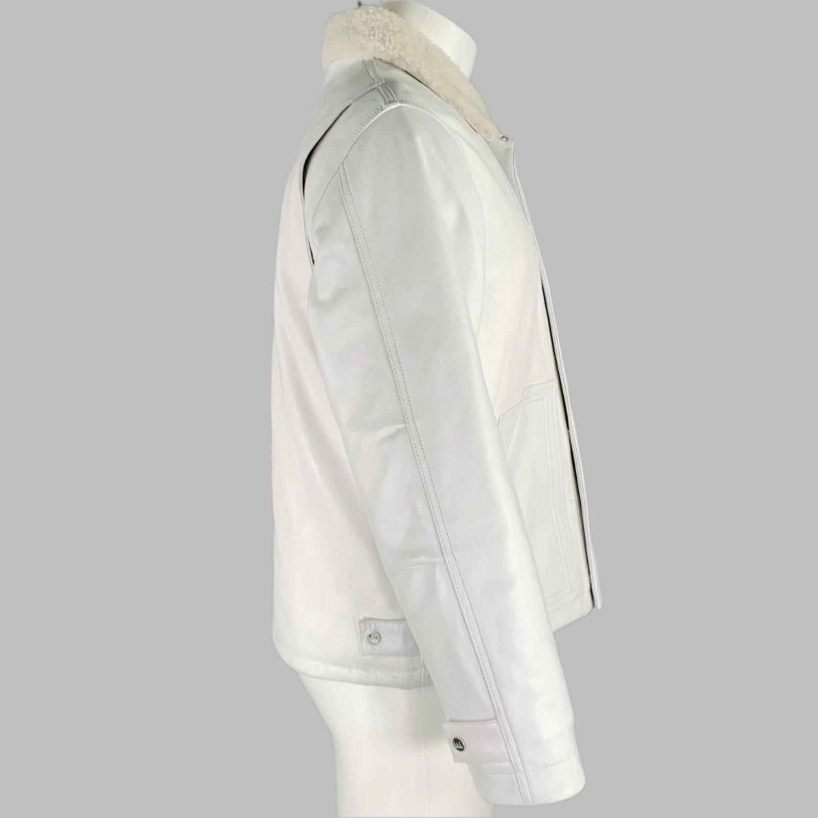 Nahmias NAHMIAS Size S White Lamb Leather Carpenter Jacket Size US S / EU 44-46 / 1 - 3 Thumbnail