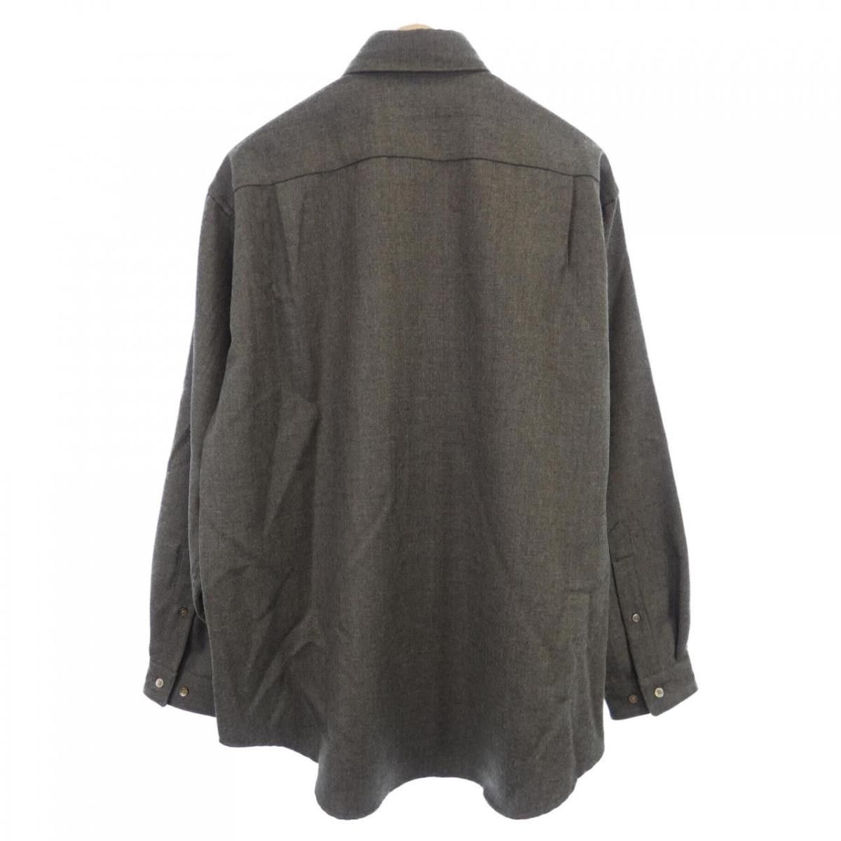 Market Shirt Wool Long Sleeve Plain Button Up Brown Size US S / EU 44-46 / 1 - 2 Thumbnail