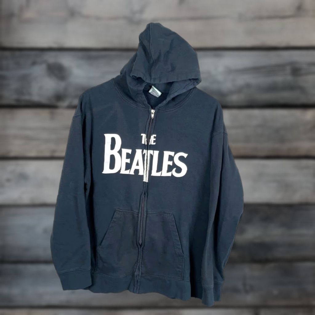 Vintage VTG The Beatles Sweatshirt Hoodie Adult XL Black Zip Up Crew Neck Graphic Print Heavyweight Pockets Official Product 2005 Mens XL Size US XL / EU 56 / 4 - 1 Thumbnail