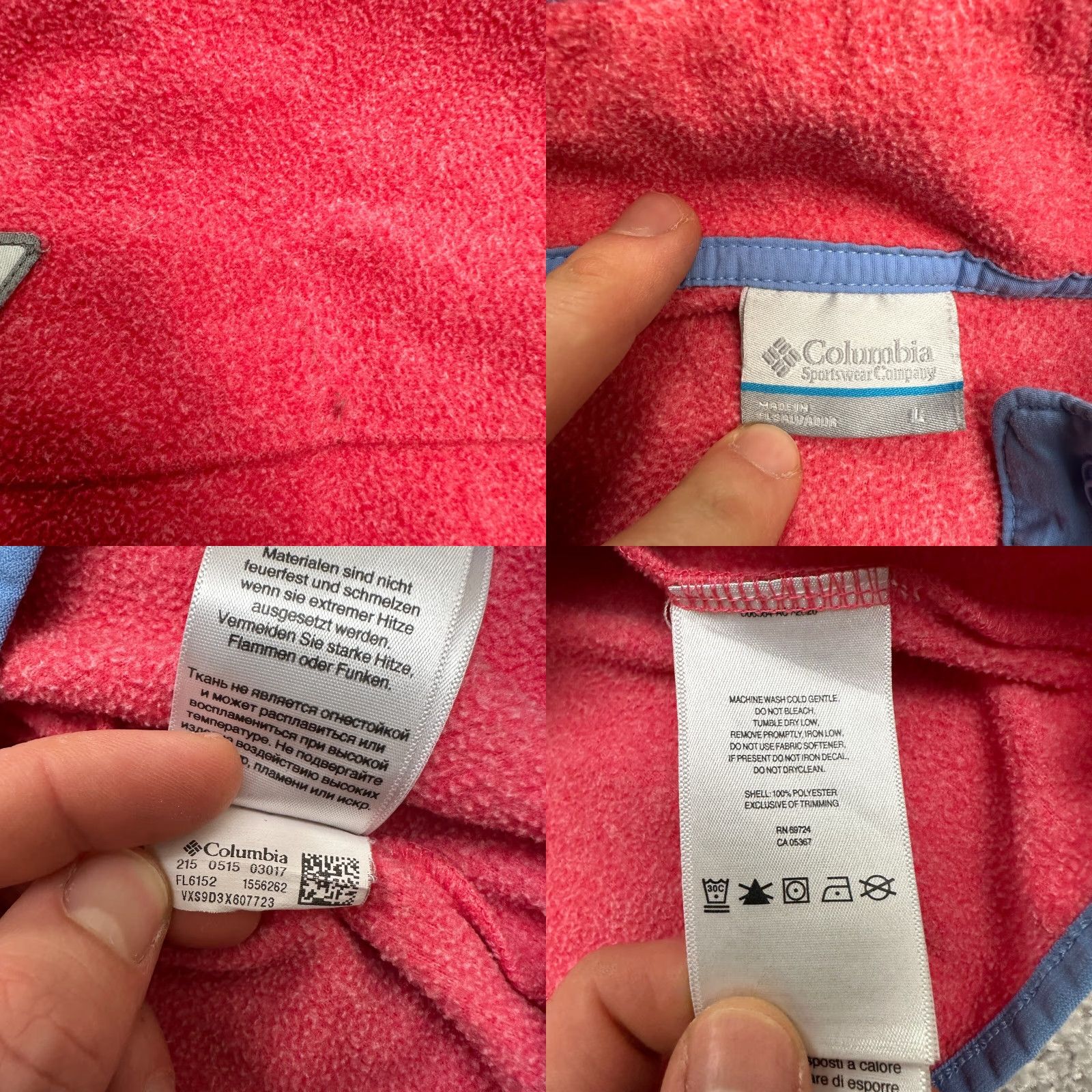 Vintage Columbia PFG Fire Side II Fleece Jacket Women Large Orange Blue Snap Pullover Size L / US 10 / IT 46 - 8 Thumbnail