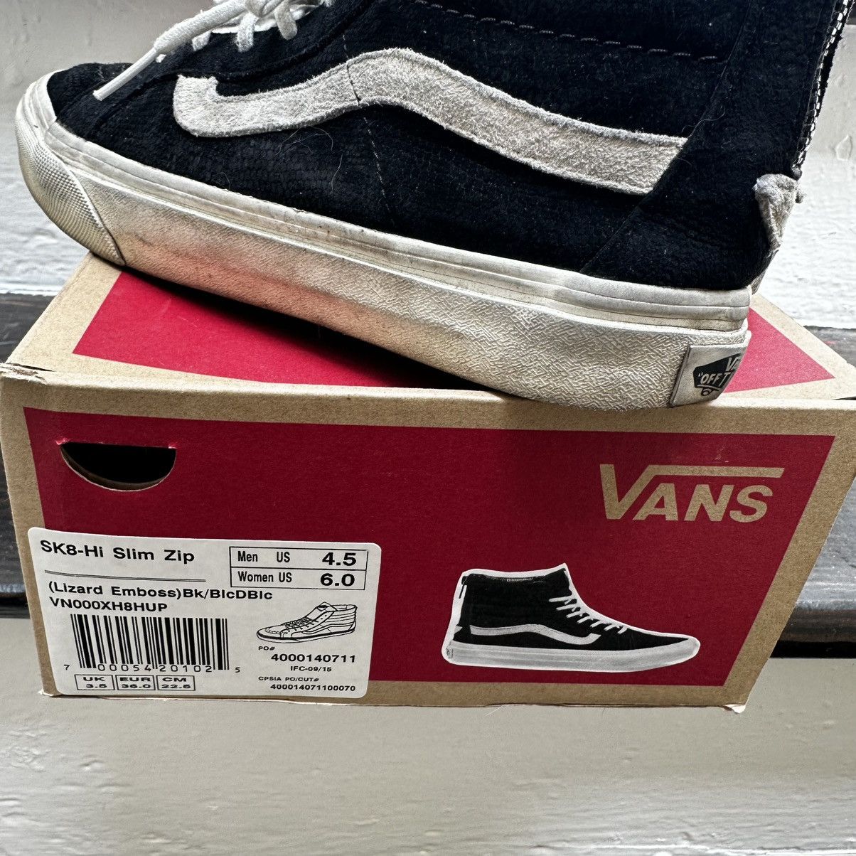 Vans Vans Sk8-hi Slim Zip Lizard Emboss Black Suede Scotchguard Size US 6 / IT 36 - 8 Thumbnail