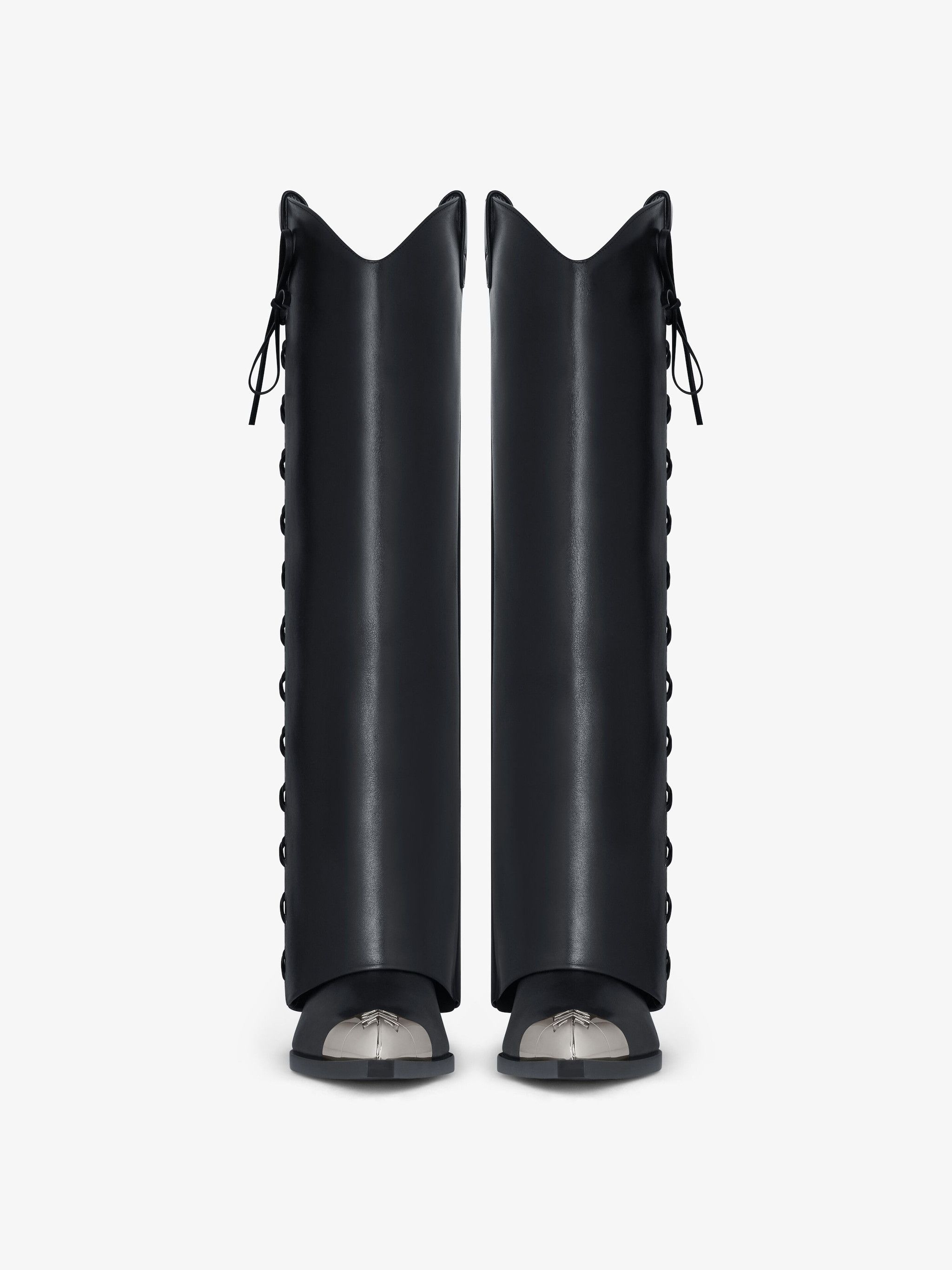 Givenchy o1srvl11e1224 Shark Lock Cowboy High Boots Corset 60mm Black Size US 9 / IT 39 - 2 Thumbnail