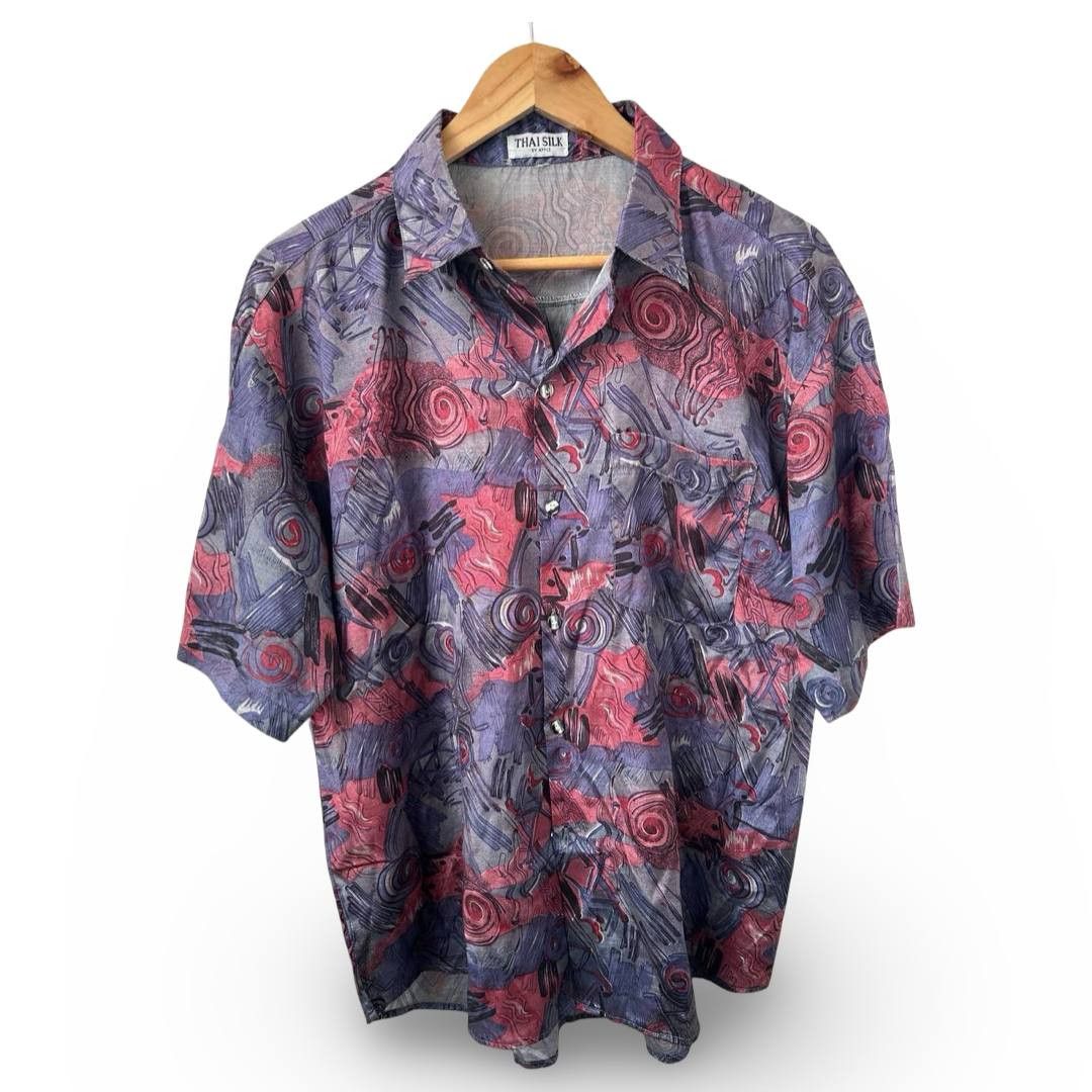 Vintage Thai Silk by apple shirt #479 Size US L / EU 52-54 / 3 - 1 Thumbnail