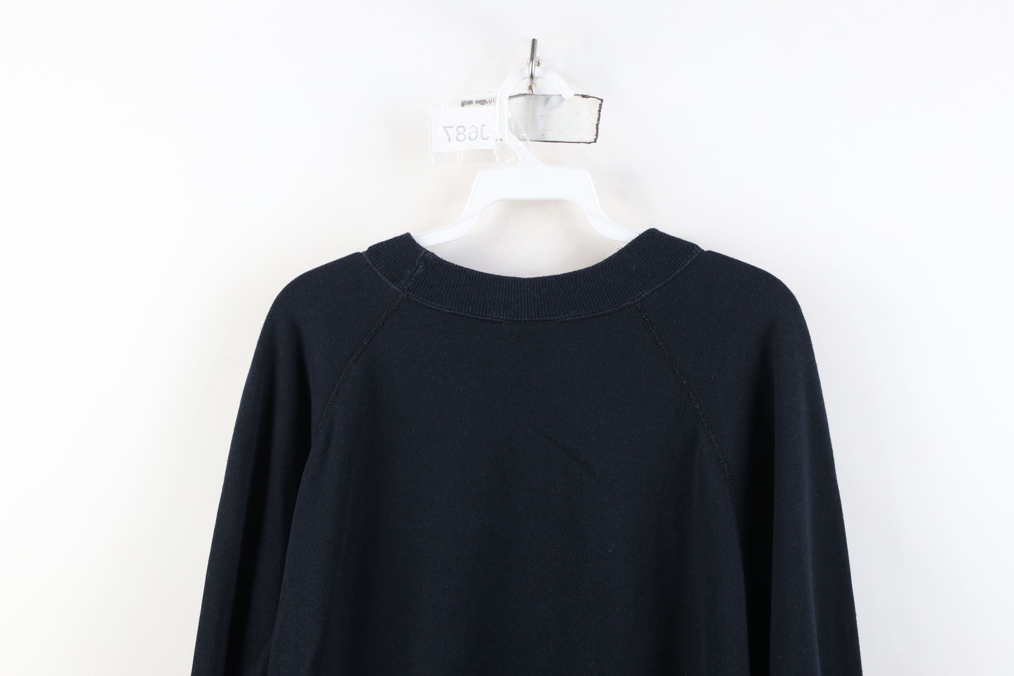 Vintage Vintage 90s Streetwear Blank Crewneck Sweatshirt Black USA Size XL / US 12-14 / IT 48-50 - 12 Thumbnail