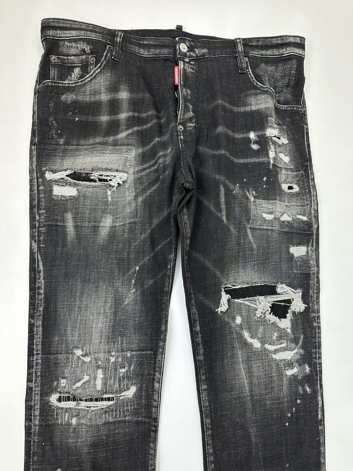 Dsquared2 Dsquared2 Black Denim Jeans Distressed Fit 54 Size IT Size US 35 - 5 Thumbnail