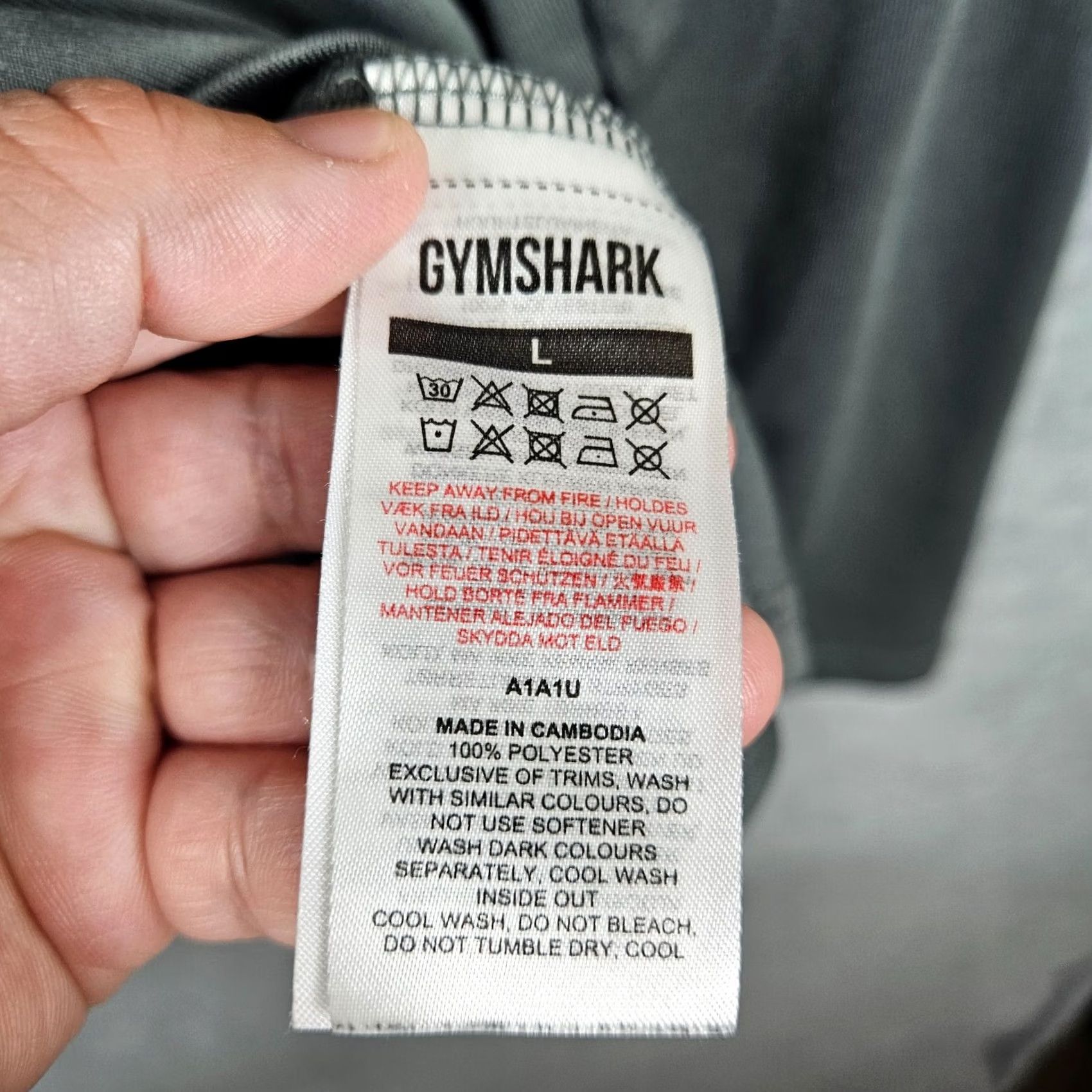 Gymshark GYMSHARK Men's Dark Gray Long Sleeve Workout T-shirt L Regular Size Size US L / EU 52-54 / 3 - 4 Thumbnail