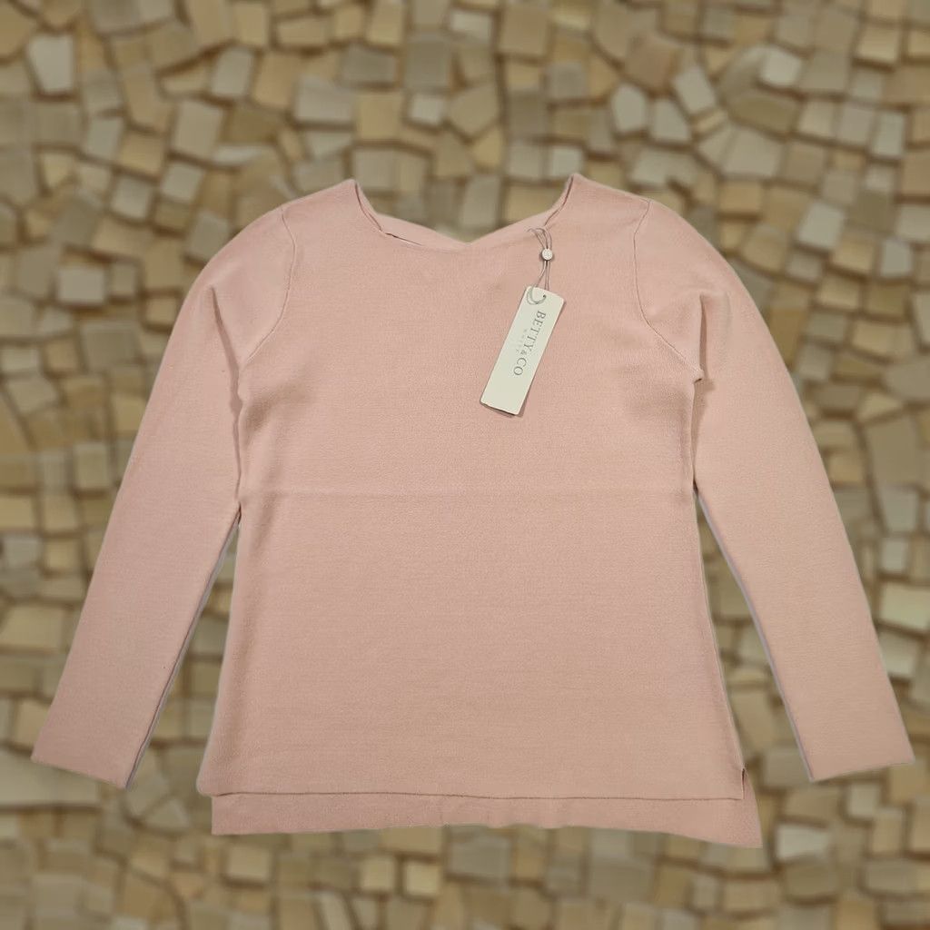 CO Betty & Co Jumper Womens Pink 12 UK Long Sleeve Round Neck Knit Pullover Top Size XL / US 12-14 / IT 48-50 - 1 Thumbnail