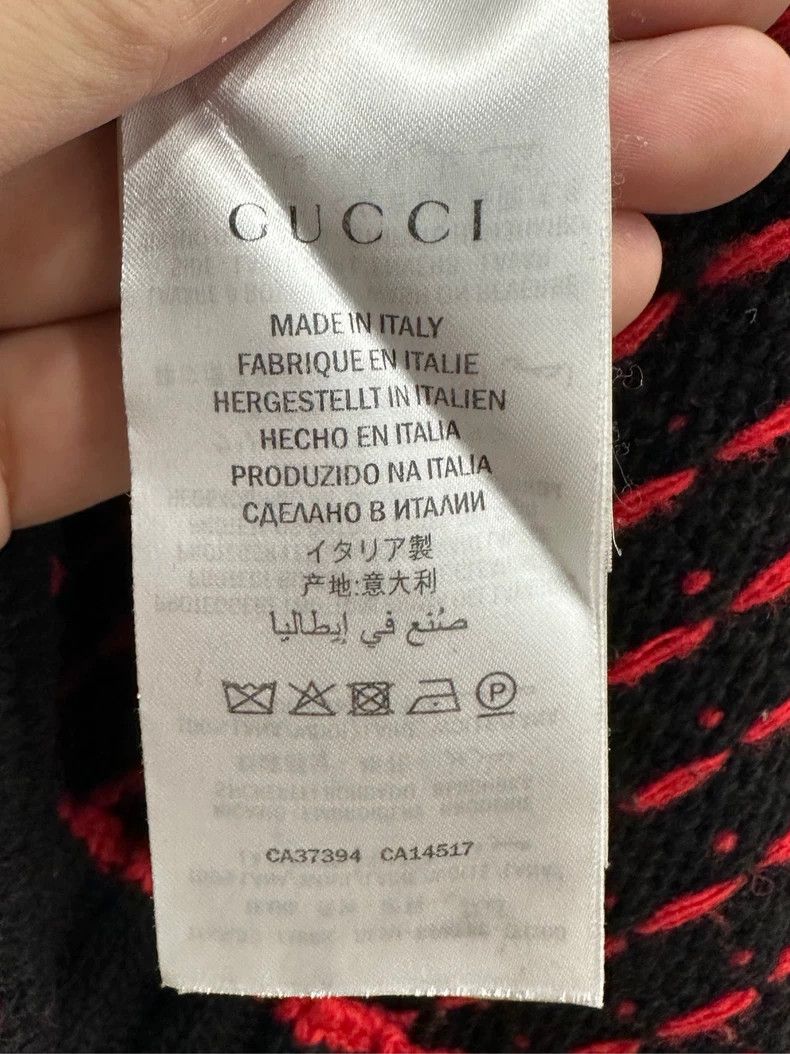 Gucci GucciBlack lamb pattern round-neck knitted cardigan jacket Size US S / EU 44-46 / 1 - 5 Thumbnail