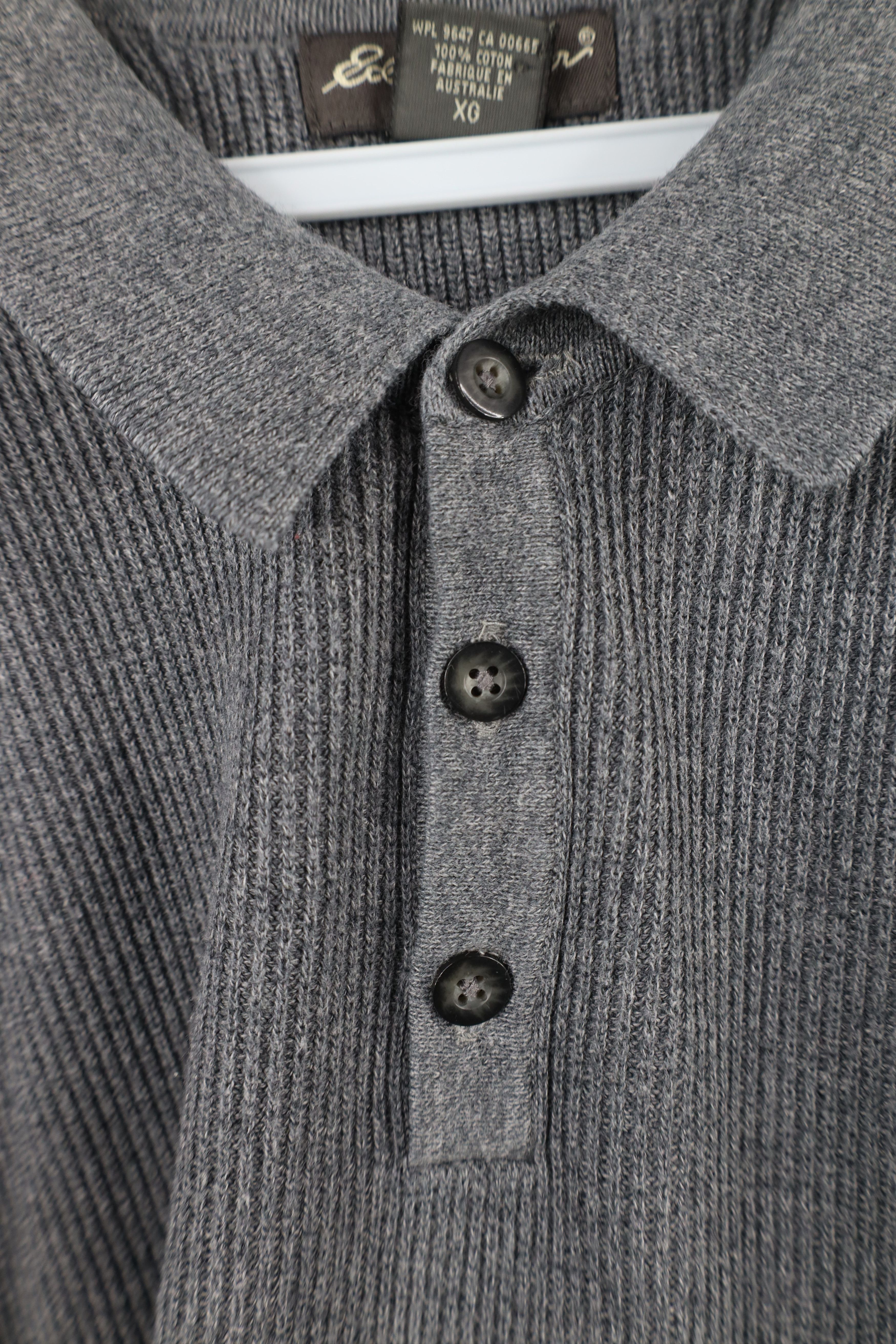 Eddie Bauer × Vintage Vintage 90s Eddie Bauer Collared Pullover Sweater Gray Size US XL / EU 56 / 4 - 6 Thumbnail