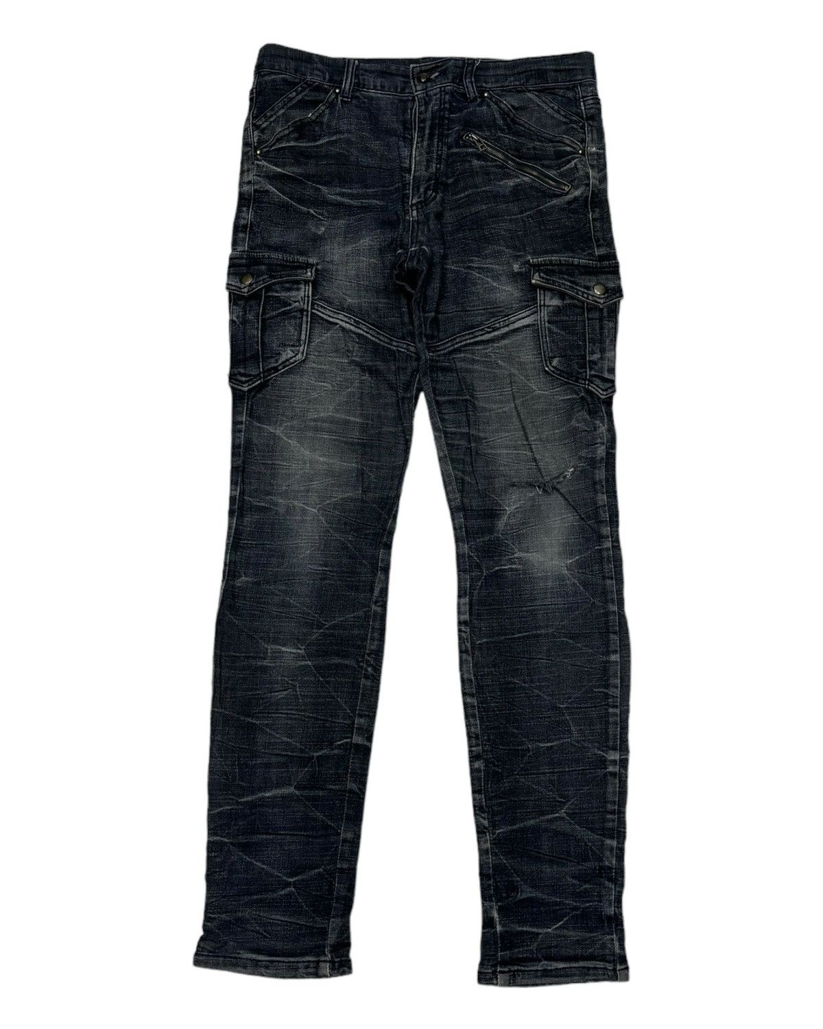 If Six Was Nine VINTAGE SEMANTIC DESIGN MULTI POCKET PUNK DISTRESS DENIM Size US 32 / EU 48 - 1 Thumbnail