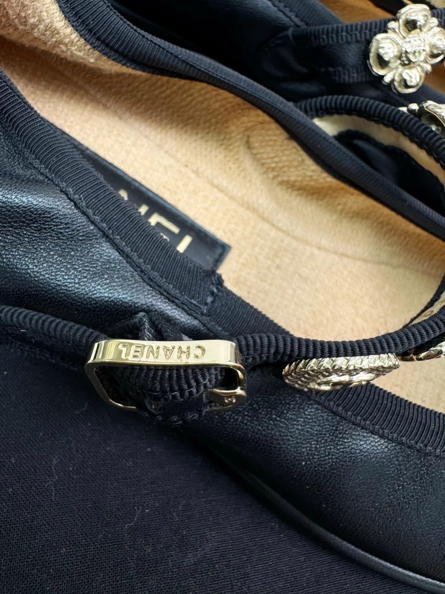 Chanel Chanel Camellia Coin Mary Janes Lambskin Like New 37.5 Size US 6.5 / IT 36.5 - 3 Thumbnail